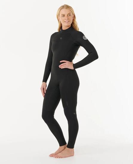 Combinaison de surf Femme Dawn Patrol 3/2 mm zip dos - Noir