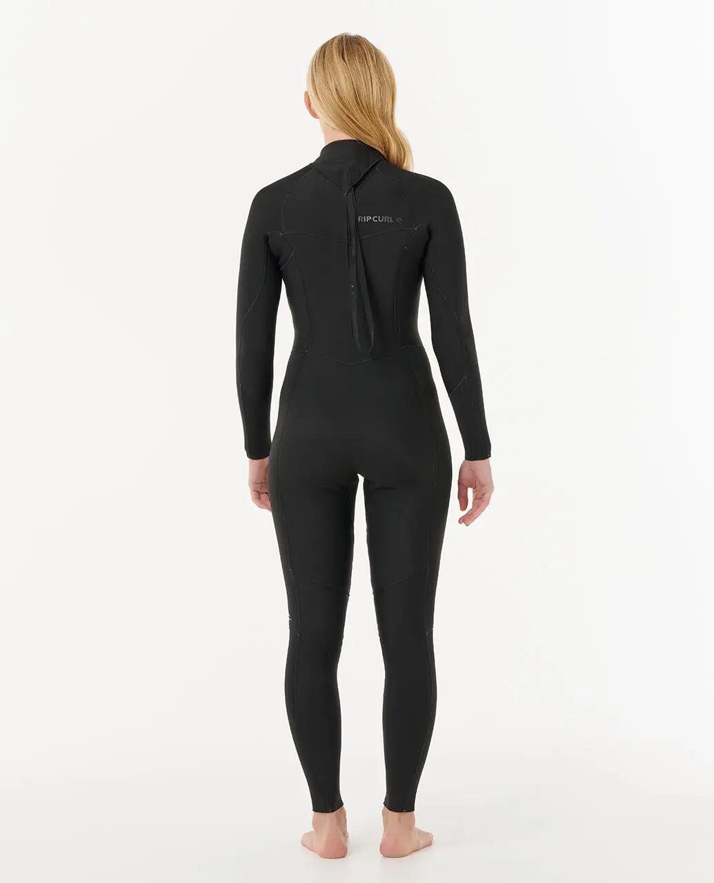 Surfwetsuit Dames Dawn Patrol 3/2 mm met rugrits - Noir 2/6