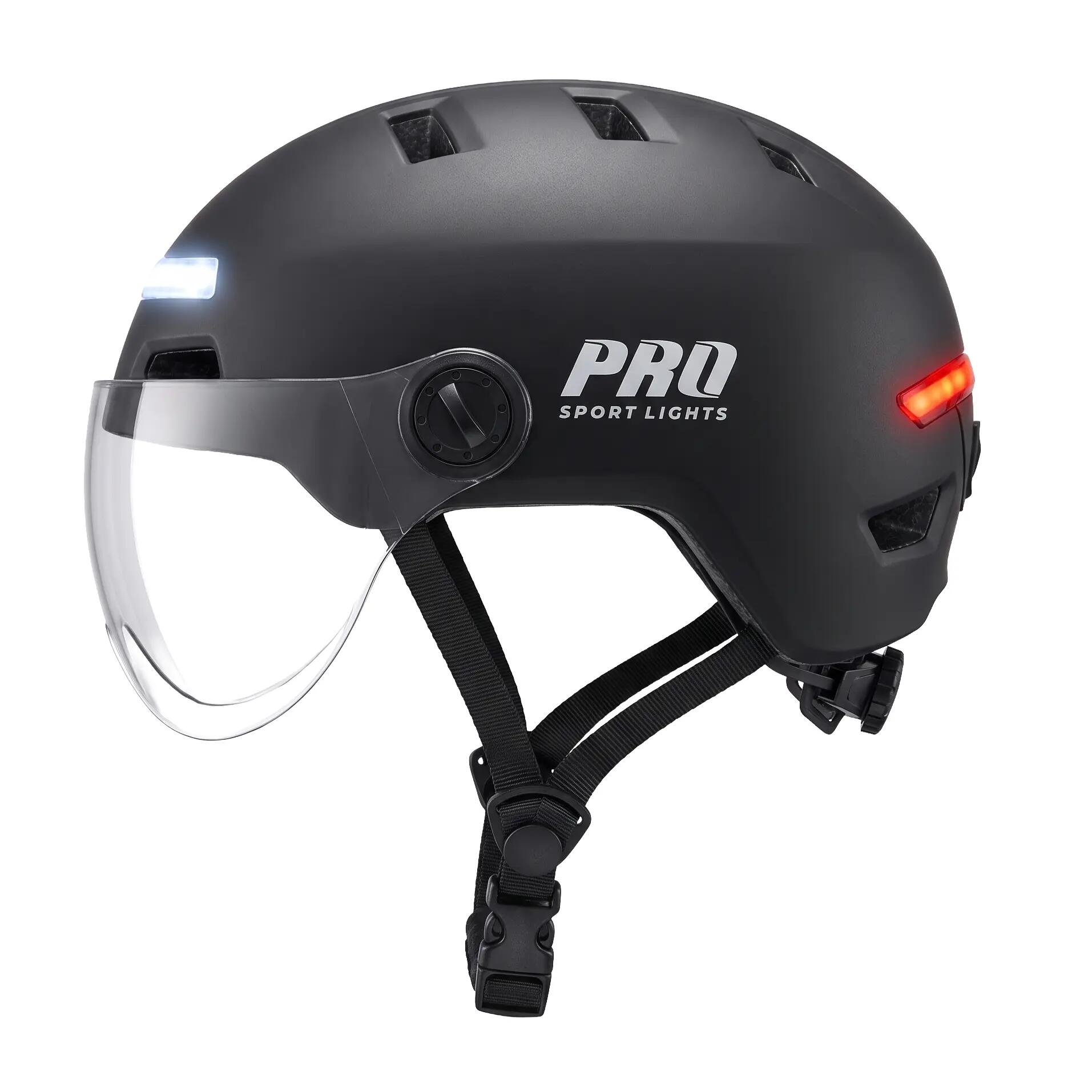 Casque de vélo femmes hommes ClearView visières et éclairage NTA 8776 Noir 7/10