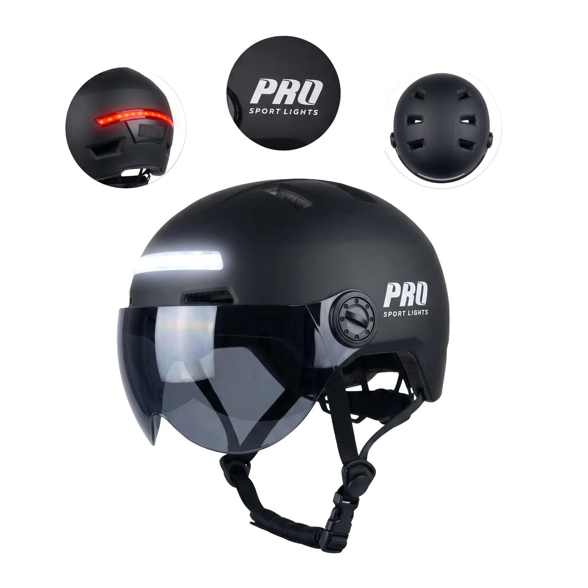 Casque de vélo femmes hommes ClearView visières et éclairage NTA 8776 Noir 6/10