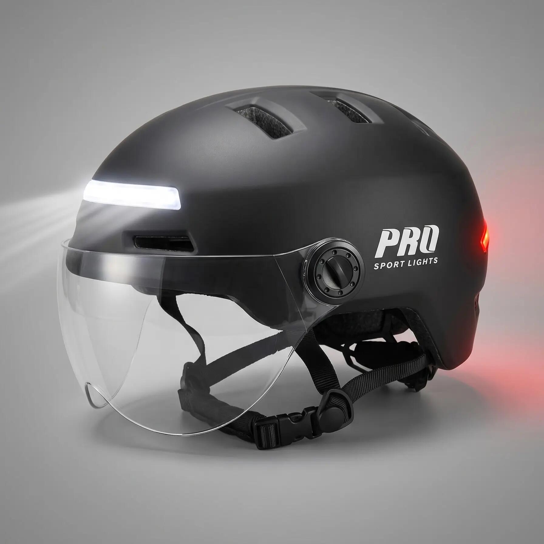 Casque de vélo femmes hommes ClearView visières et éclairage NTA 8776 Noir 2/10