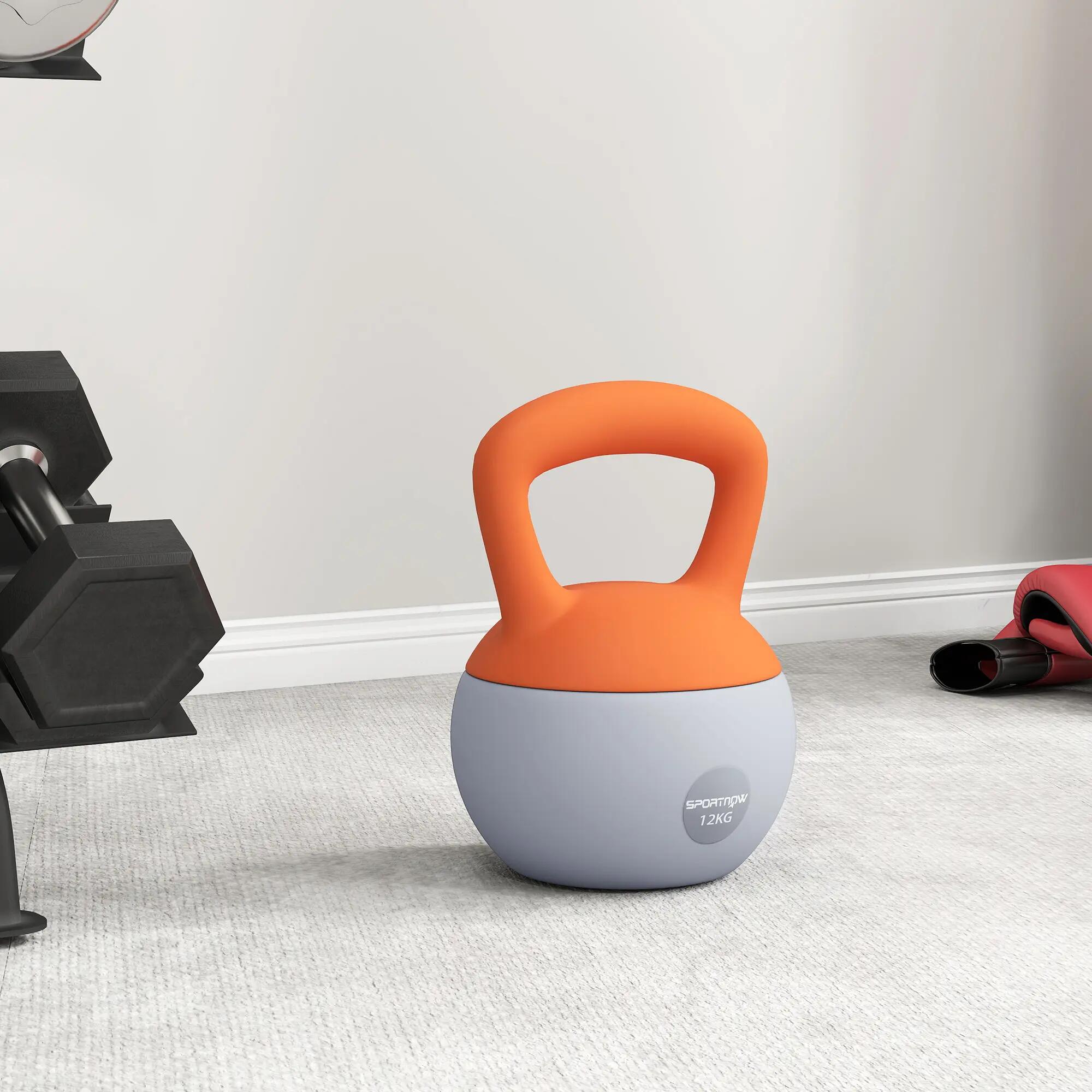 Kettlebell 12 kg rempli de sable, poignée antidérapante en métal, pour usage dom 9/9