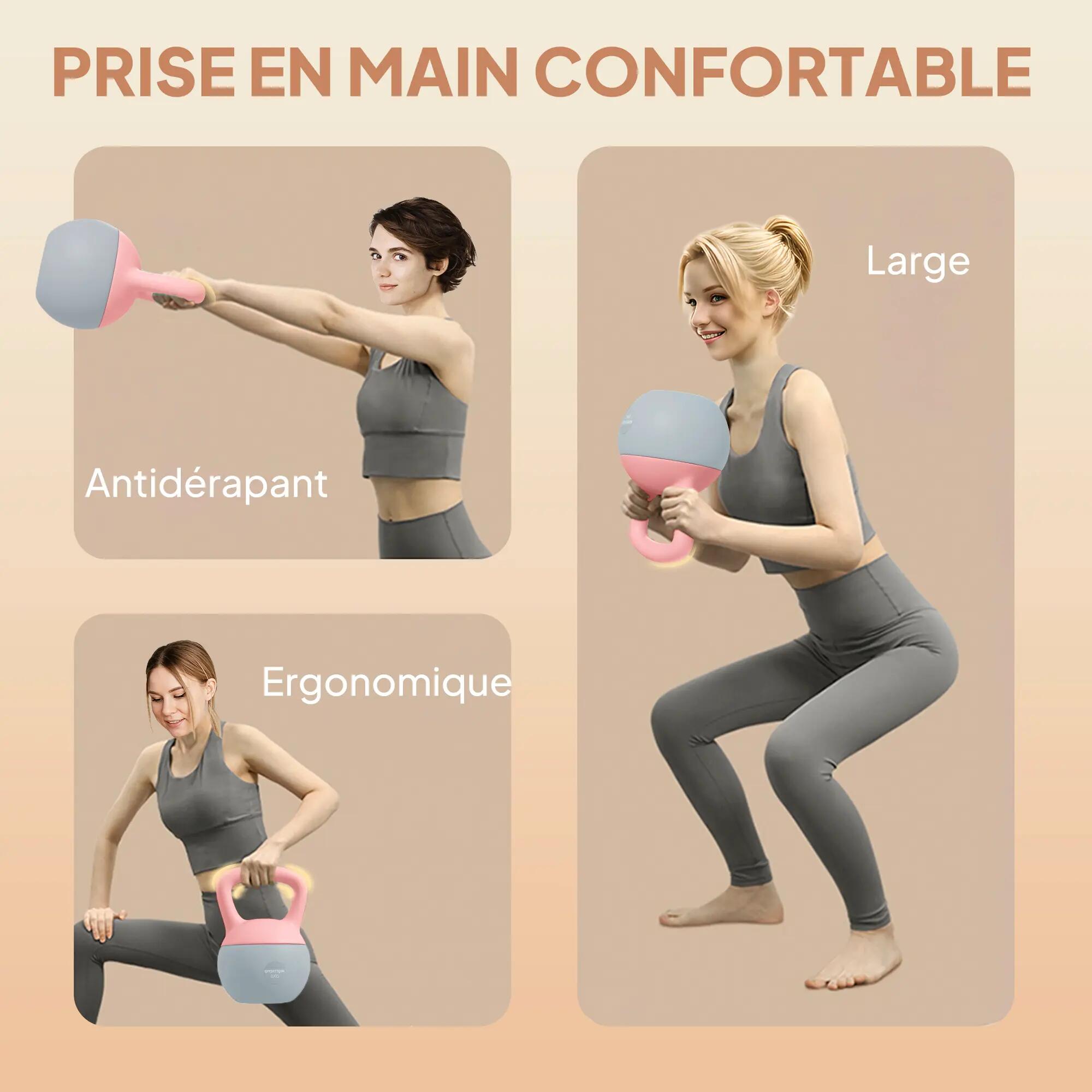 Kettlebell 6 kg Haltère avec Poignée Antidérapante pour Fitness Musculation Card 7/9