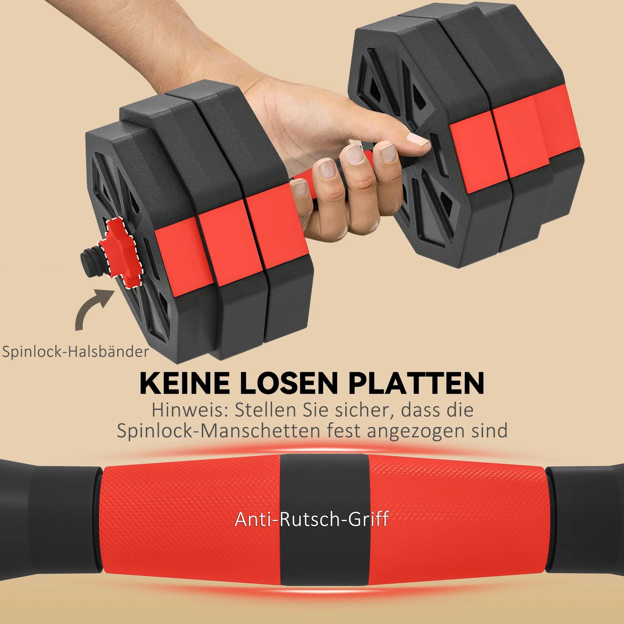 Ensemble d'haltères 6 en 1, réglables jusqu'à 25 kg, pour l'entraînement muscula 8/9