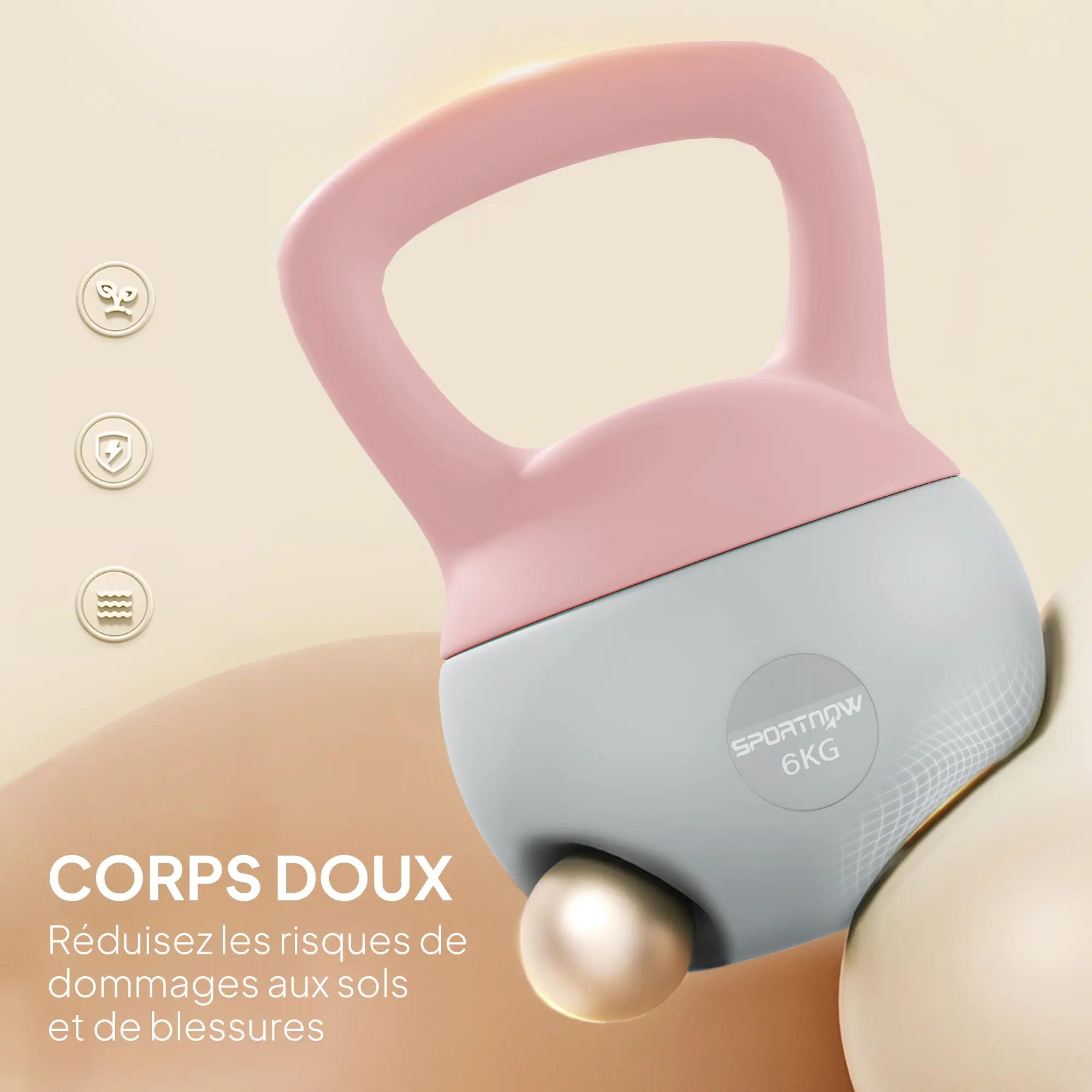 Kettlebell 6 kg Haltère avec Poignée Antidérapante pour Fitness Musculation Card 6/9