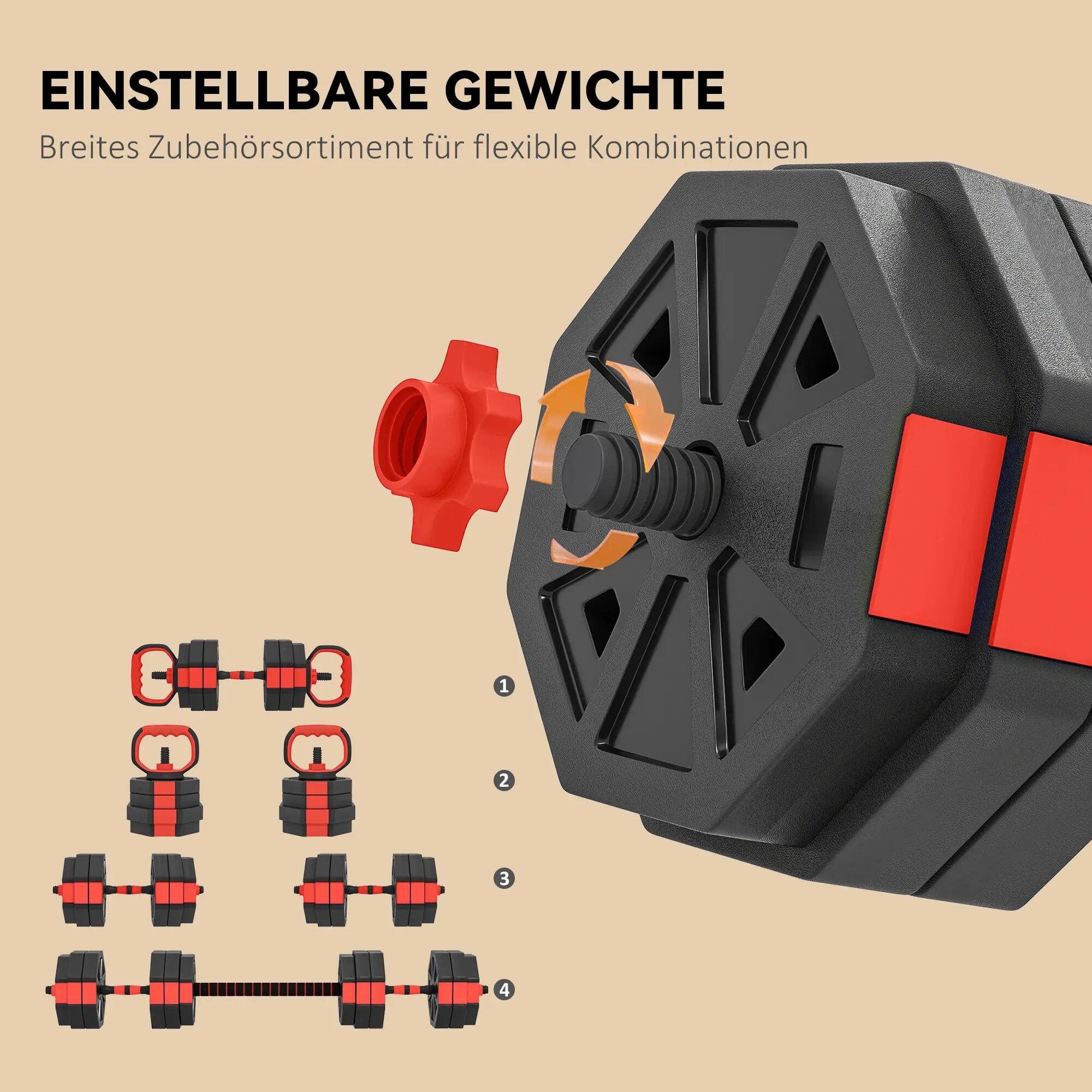 Ensemble d'haltères 6 en 1, réglables jusqu'à 25 kg, pour l'entraînement muscula 7/9
