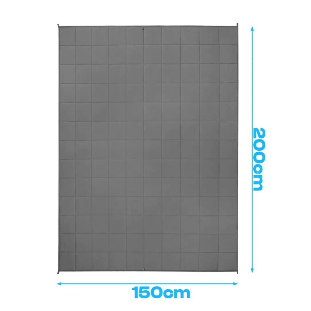 Patura senzoriala grea, 7 kg, 150 x 200 cm, 7 straturi, husa bumbac, gri 4/15