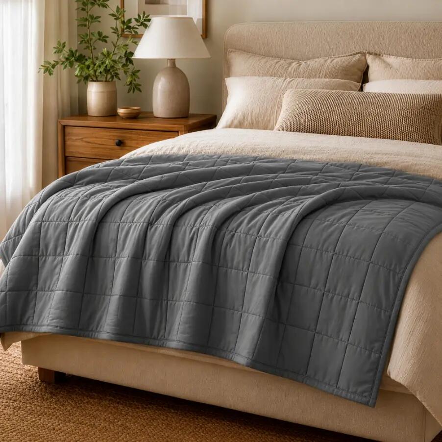 Patura senzoriala grea, 7 kg, 150 x 200 cm, 7 straturi, husa bumbac, gri 2/15