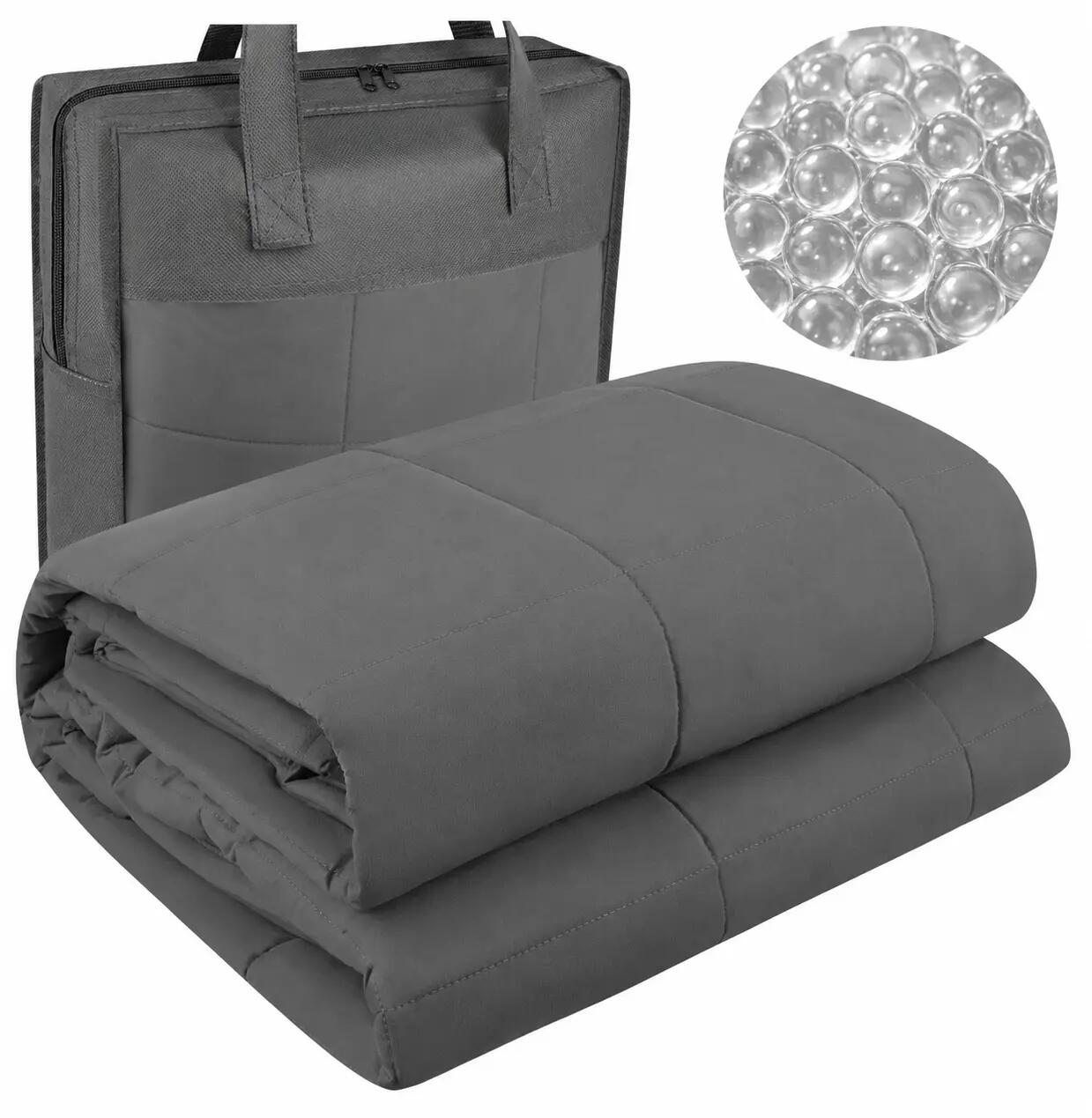 Patura senzoriala grea, 7 kg, 150 x 200 cm, 7 straturi, husa bumbac, gri 15/15