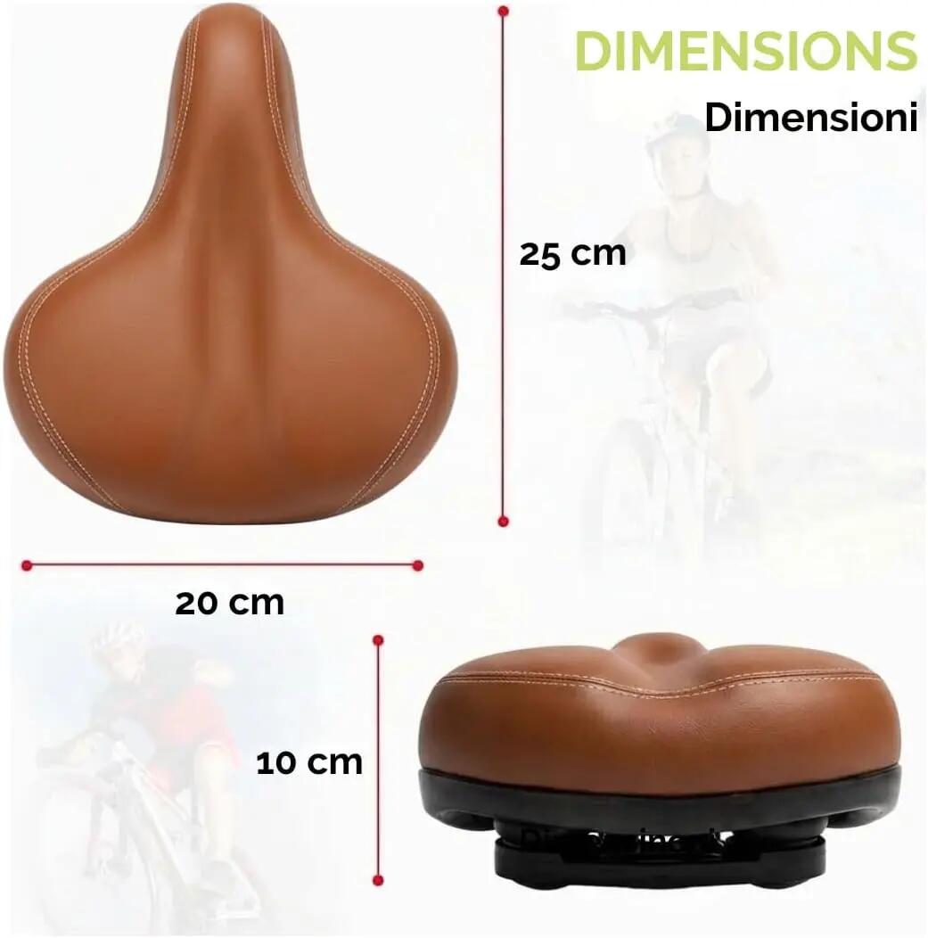 Brauner Fahrradsattel für City- und Rennrad, Unisex, Leder, mit Klemme 6/6