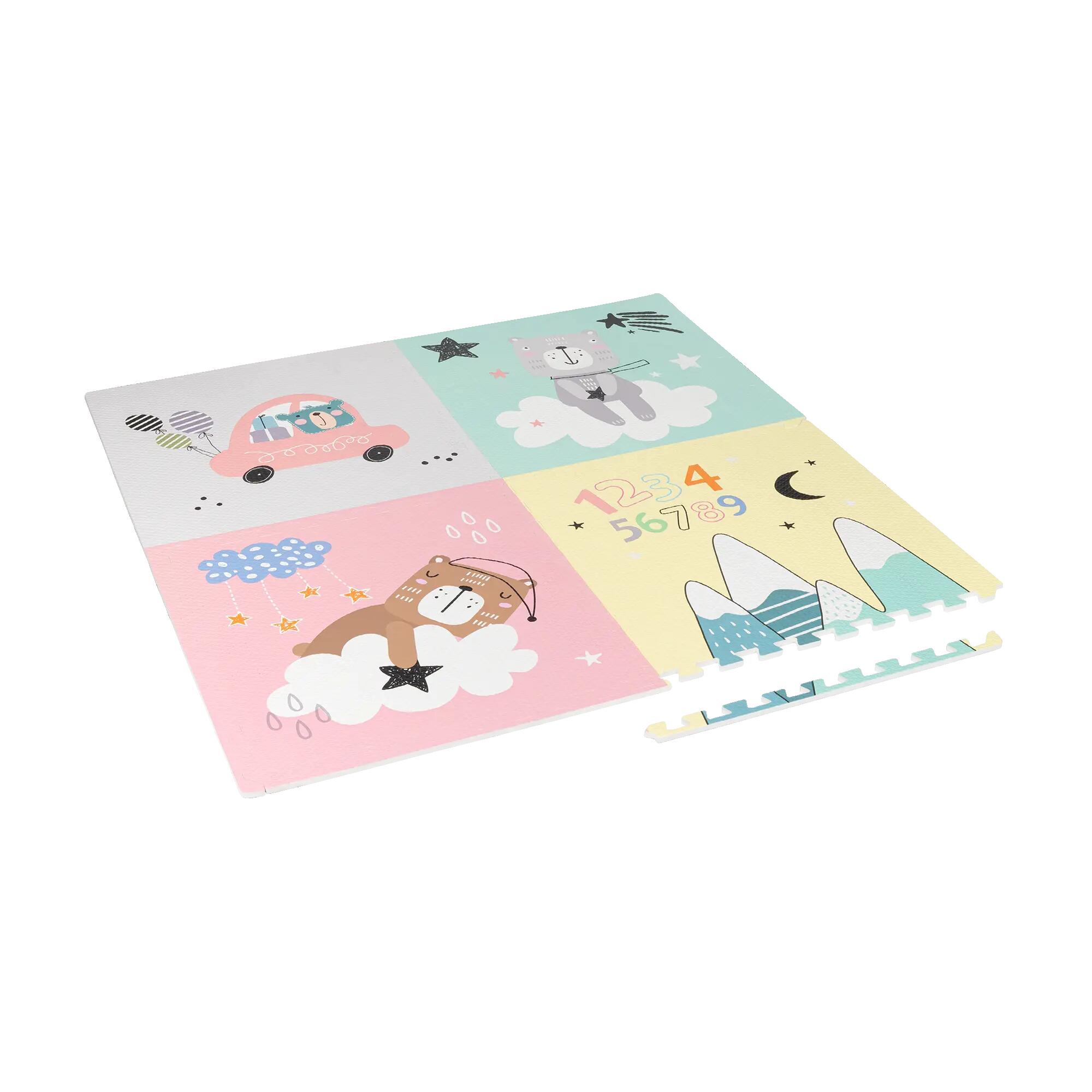 Mata edukacyjna dla niemowląt piankowa puzzle 120 x 120 cm misie Rebel 3/6