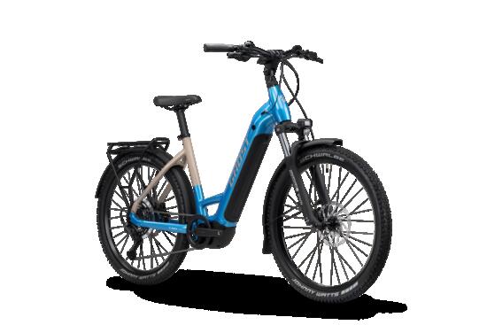 Trekking-E-Bike E-TERU Universal EQ Low Uni atlantic blue/coffee ice rose