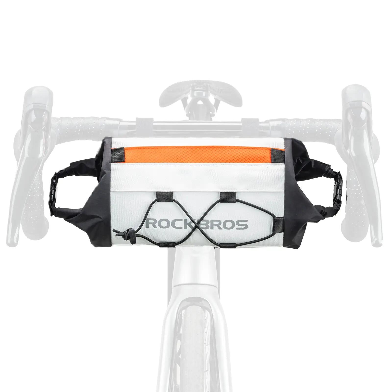Sacoche de guidon Imperméable et Extensible de 2 à 2,4L Blanc 5/6