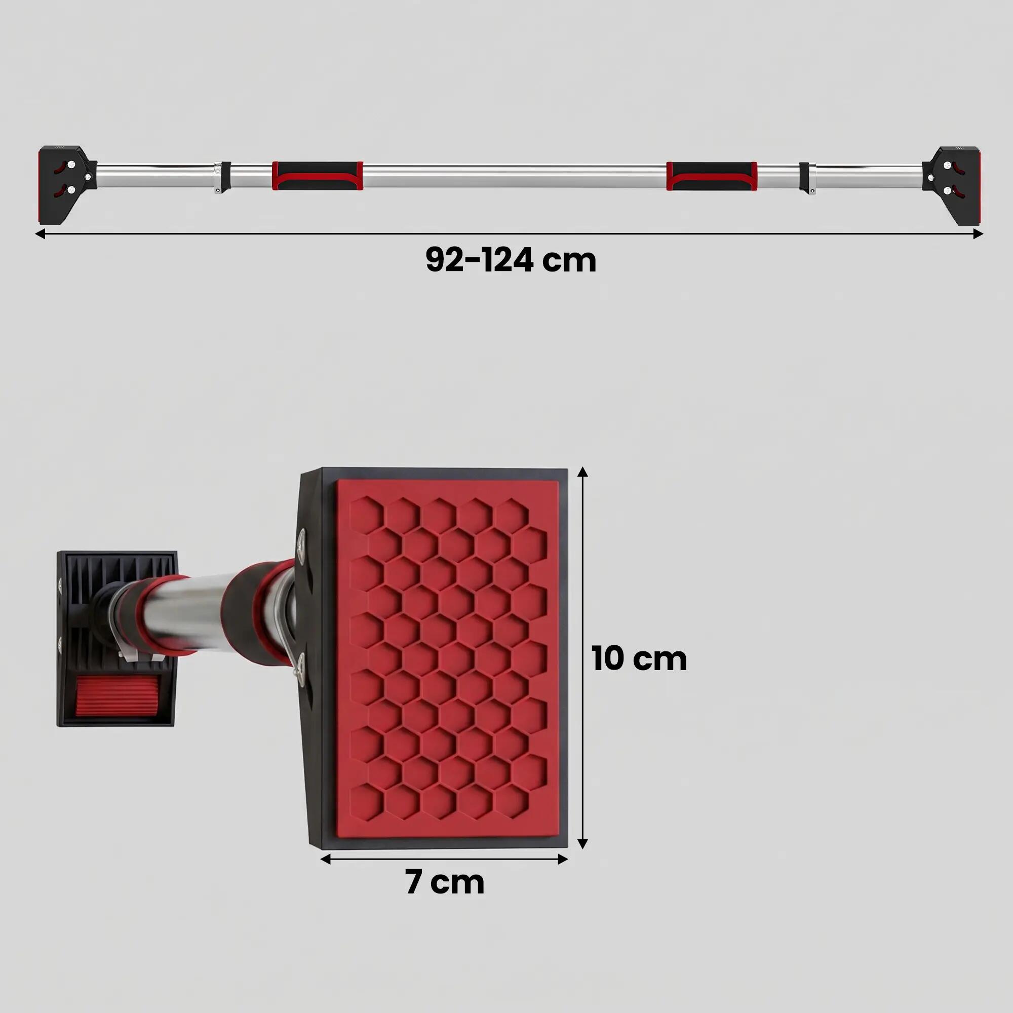 Barre de traction murale sans vis - pull up bar - longueur ajustable (92-124cm) 3/5