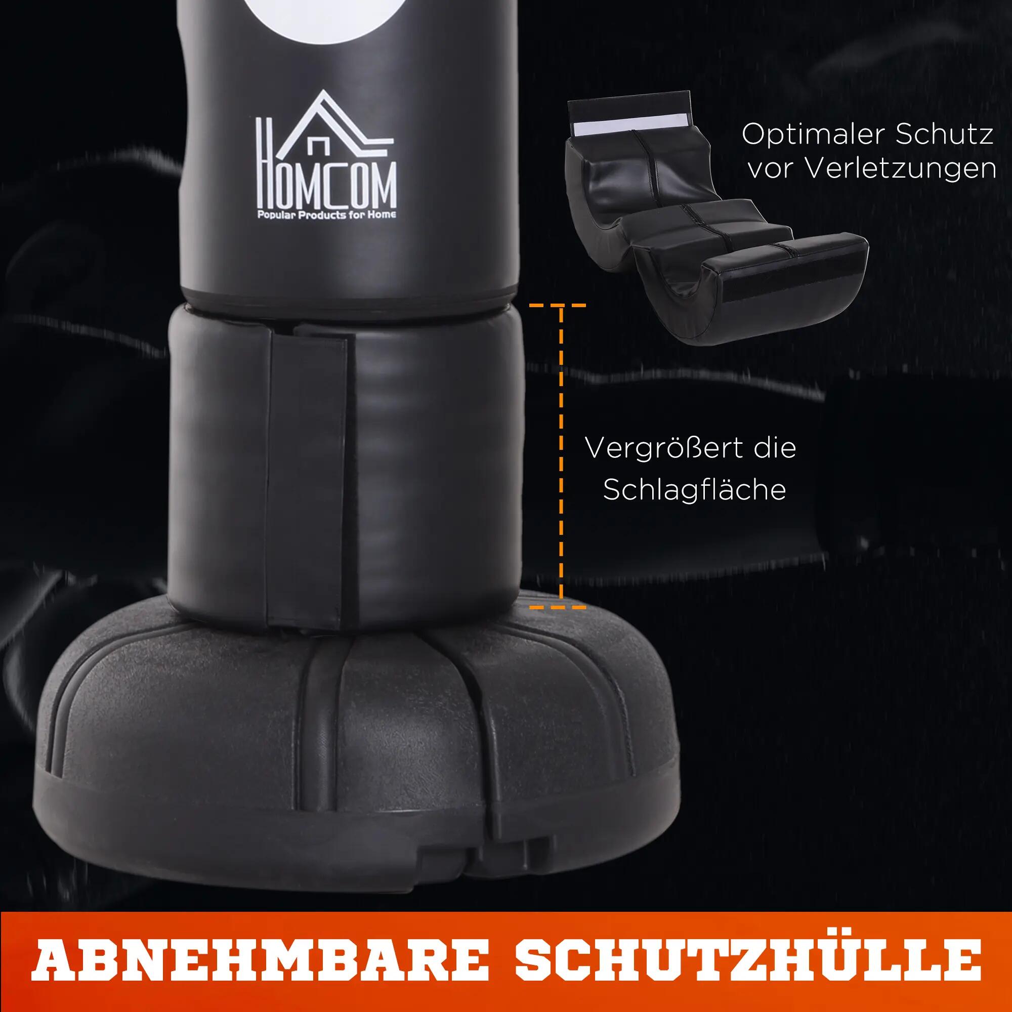 Sac de frappe autoportant avec support et coussin de protection en plastique, 17 8/9