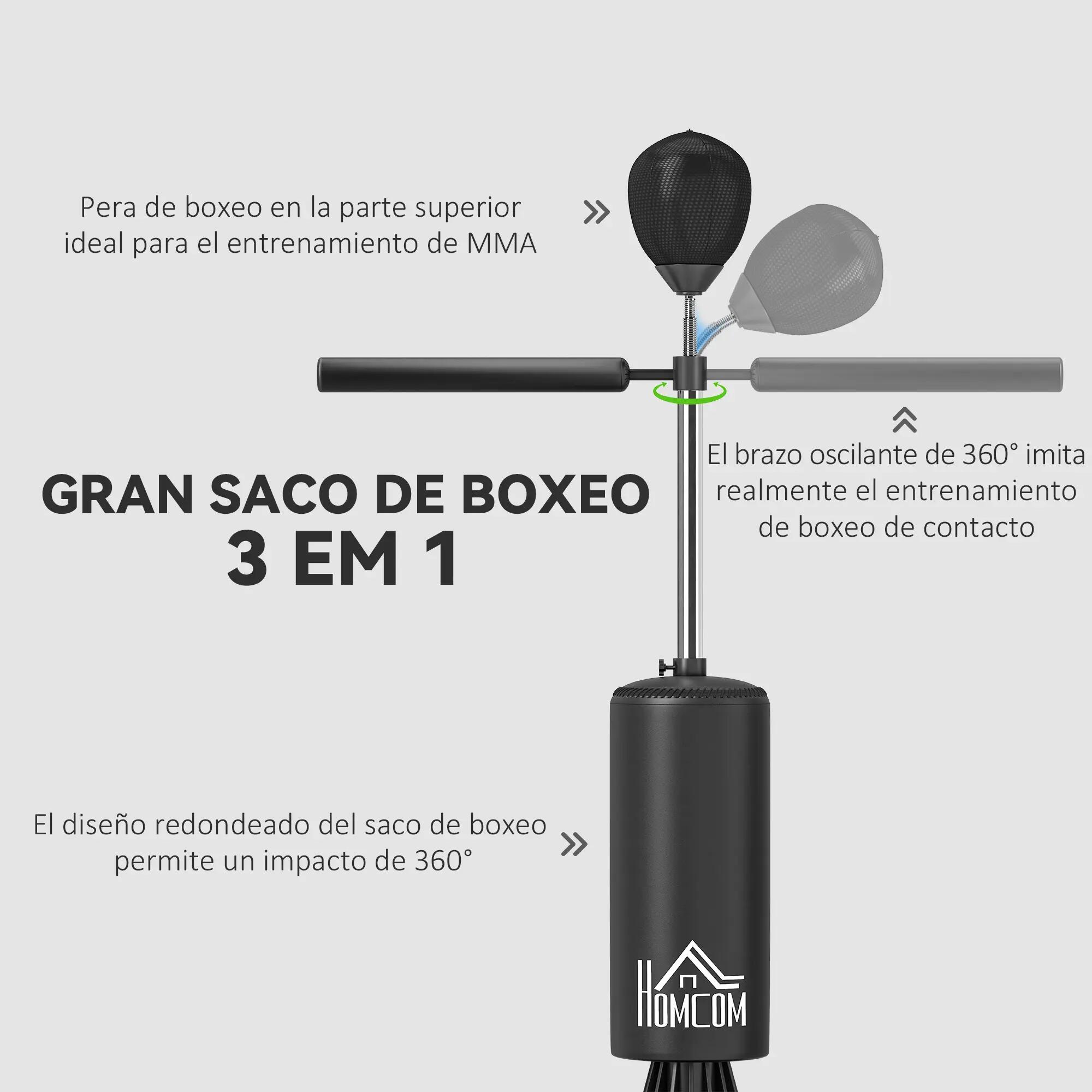 Sac de frappe autoportant avec Speed Ball et barre rotative à 360° 88 x 48 x 155 6/9