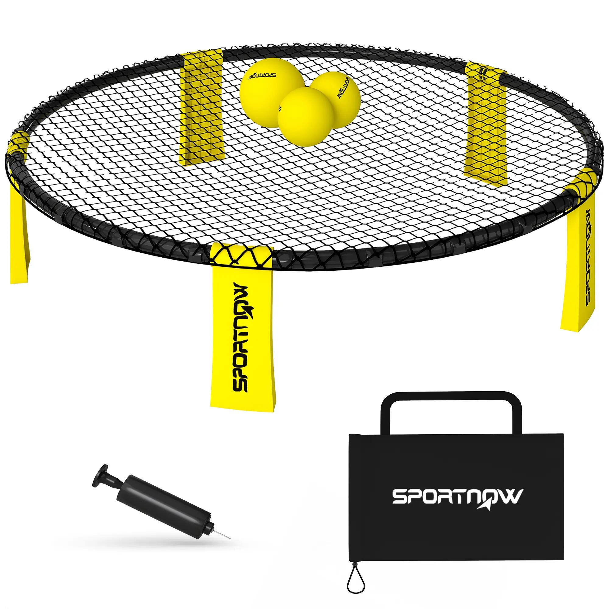 Jeu de plage Spikeball - set complet avec sac transport - noir jaune 4/5