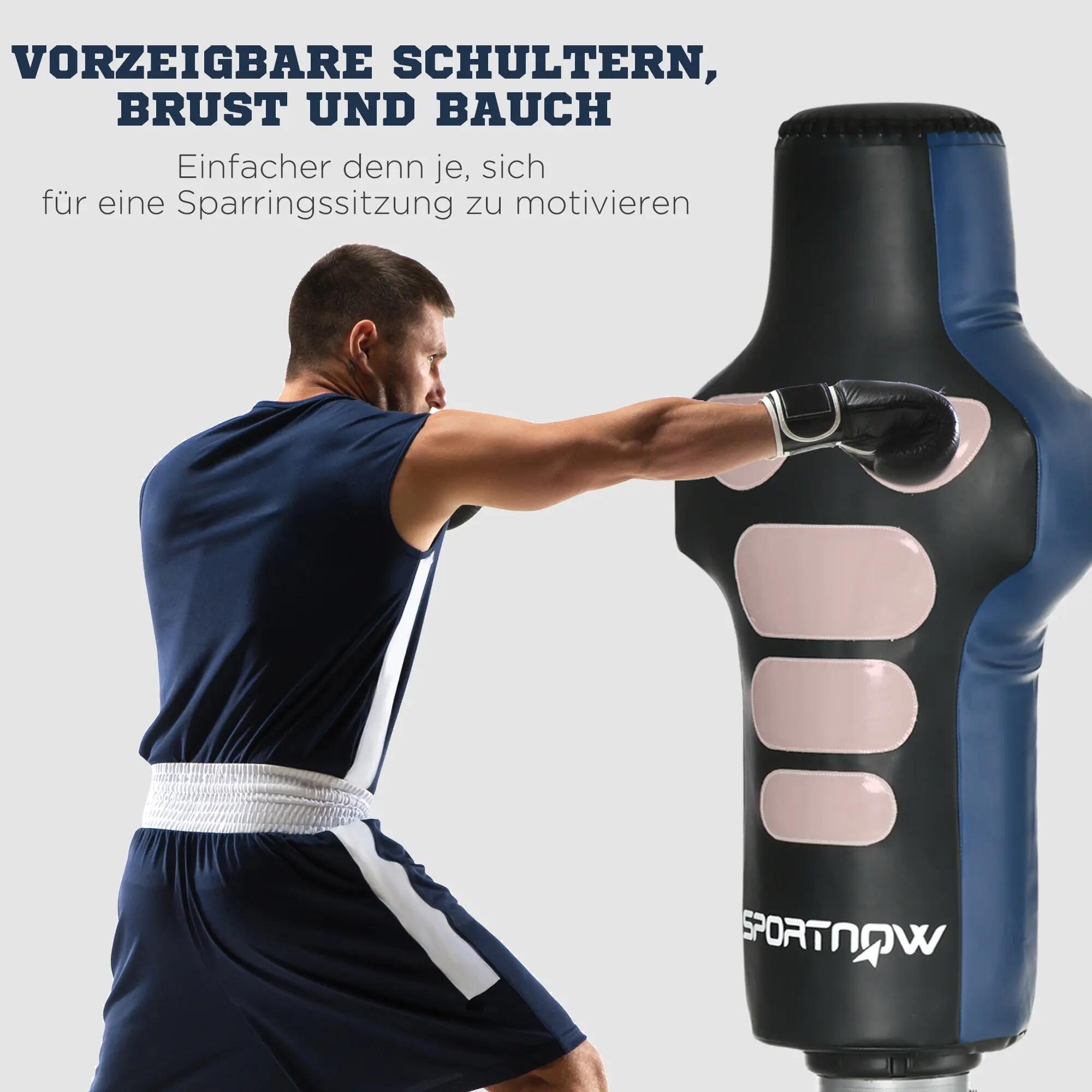 Mannequin de boxe, autoportant, réglable en hauteur, base lestée, cuir synthétiq 6/9