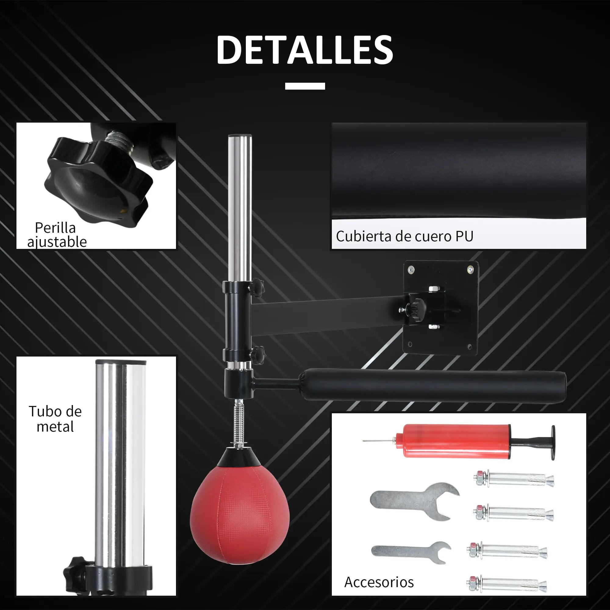Ballon de frappe mural, réglable en hauteur, avec barre rotative et gonfleur, po 9/9