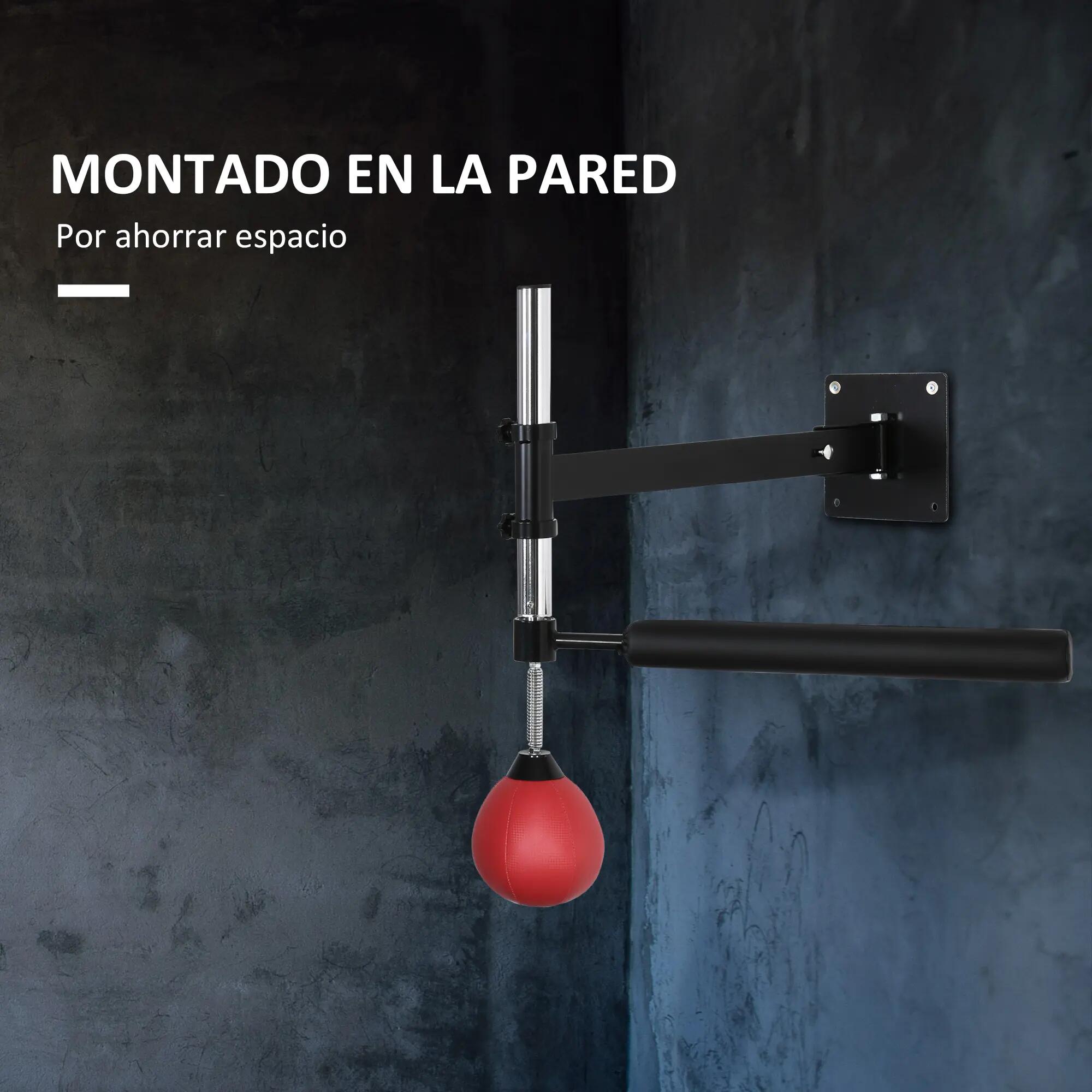 Ballon de frappe mural, réglable en hauteur, avec barre rotative et gonfleur, po 8/9