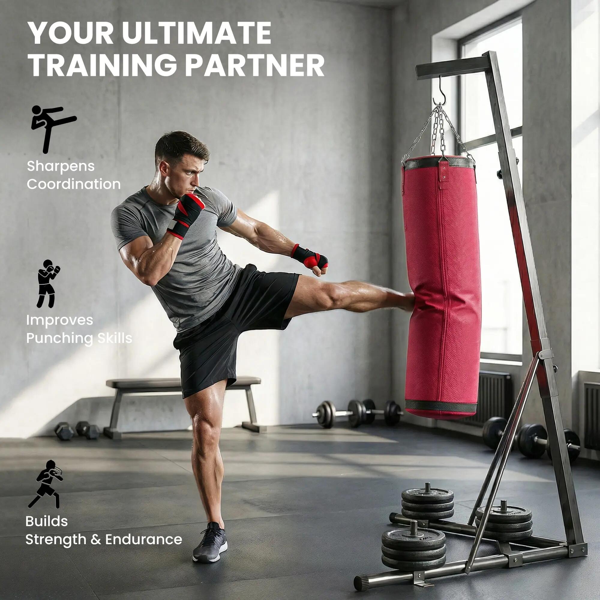 Support pour sac de frappe réglable en hauteur (185-231 cm). Support autoportant 9/9