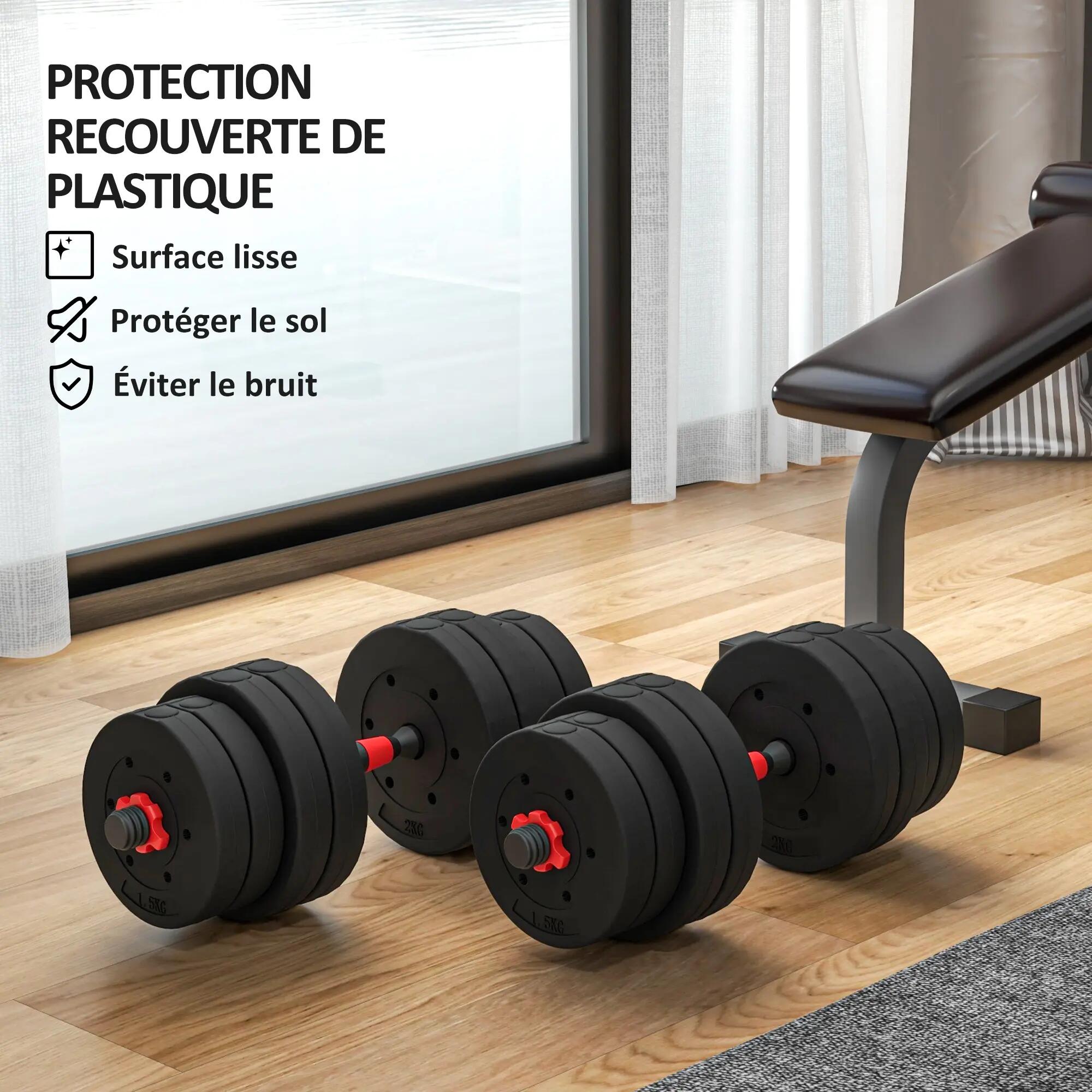 Ensemble d'haltères Courtes Total 30 Kg 2 en 1 poids réglable Barres incluses - 9/9