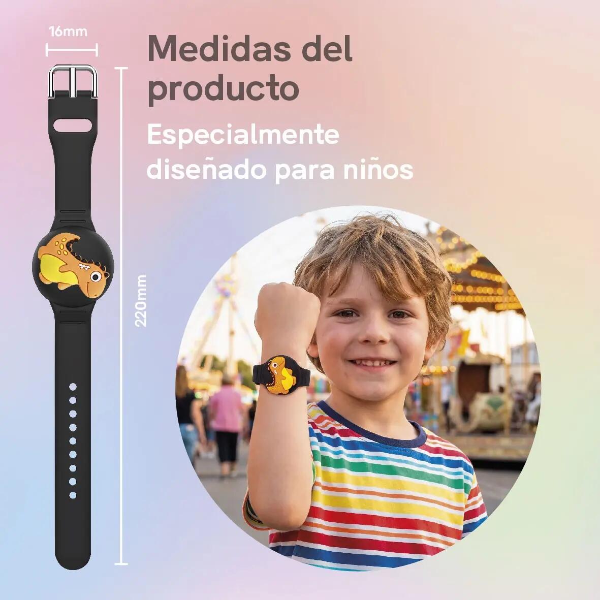 Pulsera Localizadora para Niñ@s con Rastreador Dual iOS/Android · Negra 4/6
