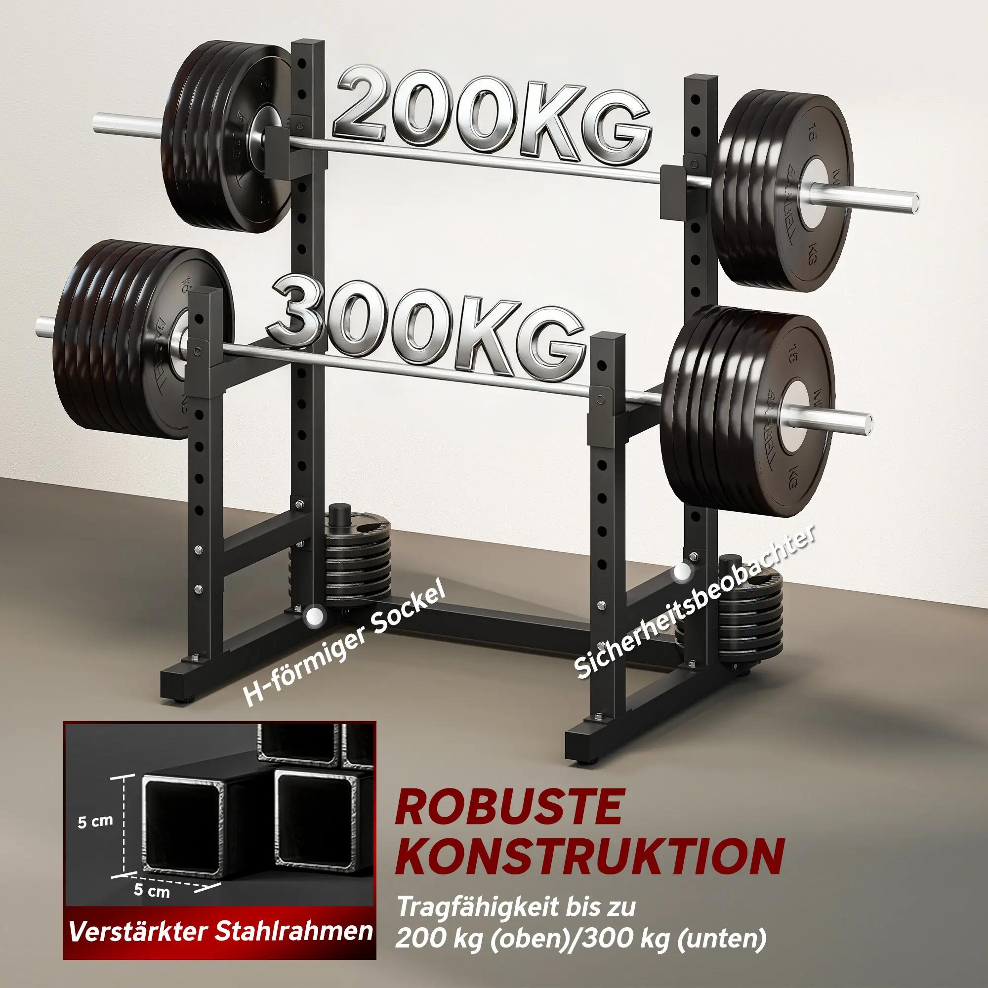 Support à disques de musculation à 2 niveaux, en acier, supportant jusqu'à 300 k 8/9
