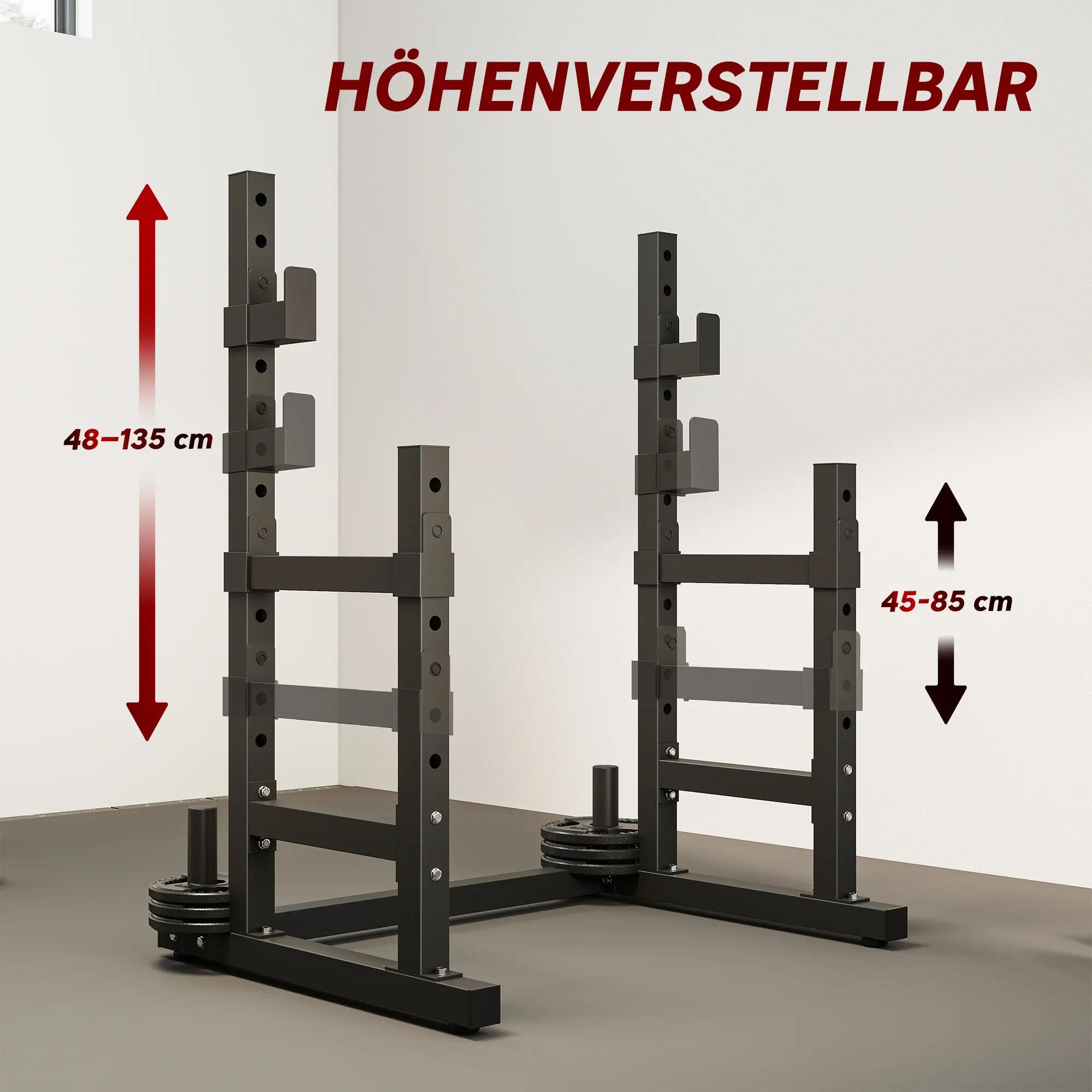 Support à disques de musculation à 2 niveaux, en acier, supportant jusqu'à 300 k 7/9