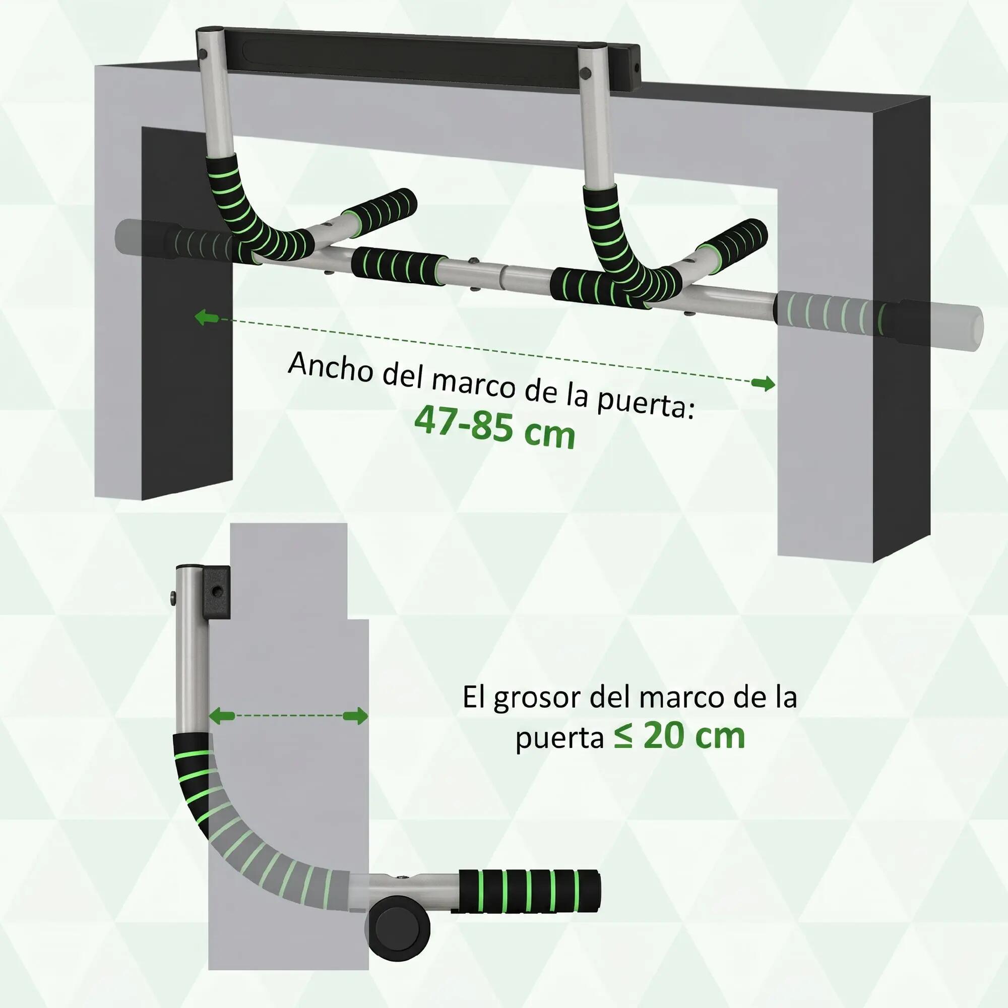 Barre de traction multifonctionnelle, fixée au mur, avec poignées antidérapantes 7/9