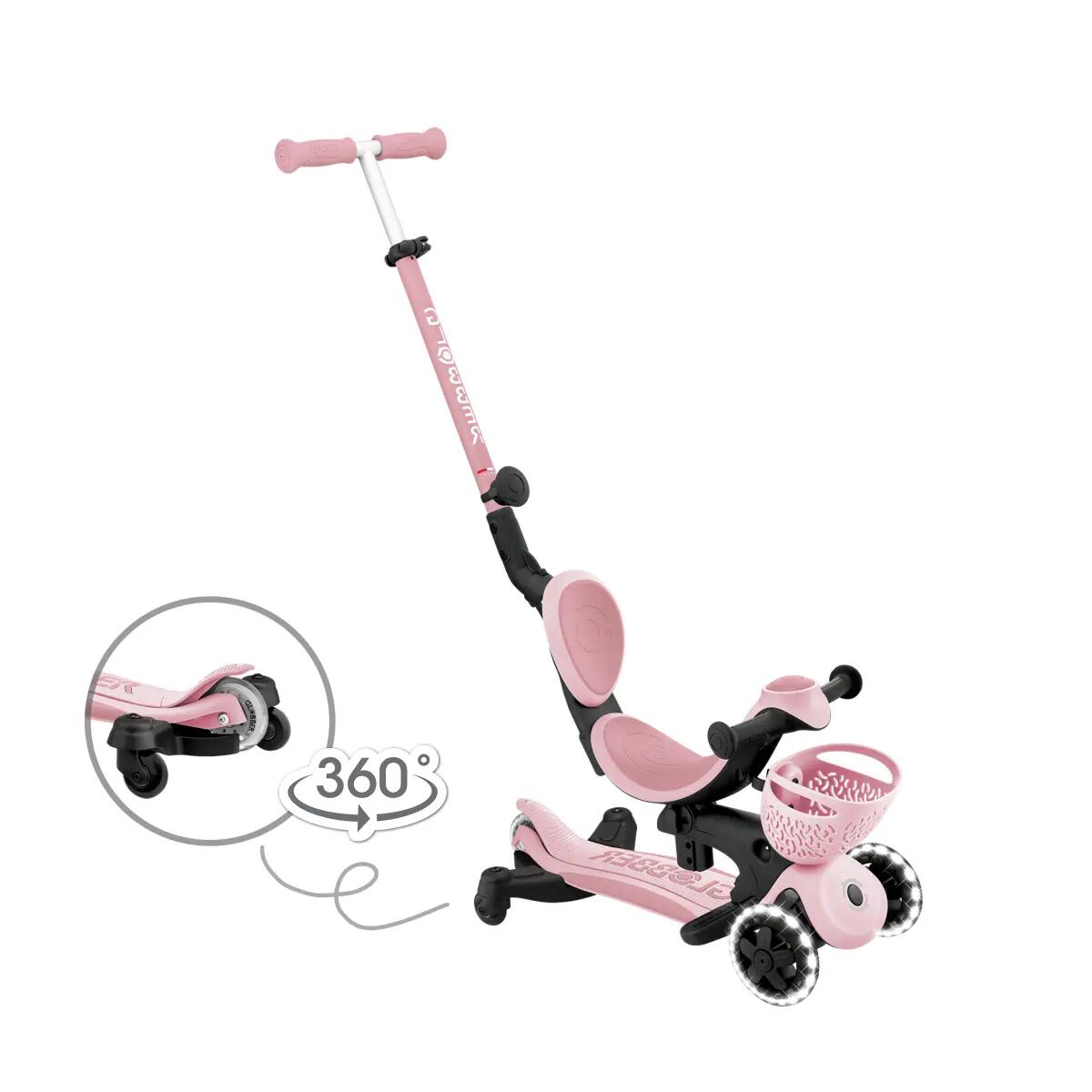 Trottinette évolutive GO-UP BABY LIGHTS 360 - Rose pastel 2/6