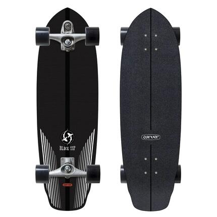 Carver Skateboard Complet Black Tip Carbon C7 - Planche de Surf-Skate en Carbone