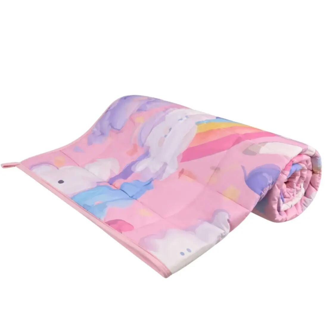 Patura senzoriala copii, 4 kg, 150 x 100 cm, 7 straturi, unicorni curcubeu 7/13