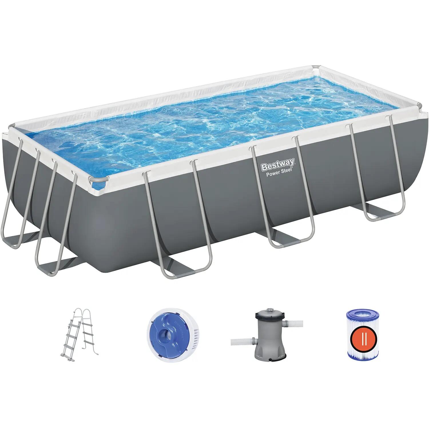 Piscina piscine Steel Pro 404 x 201 x 100 cm, Grigio 3/6