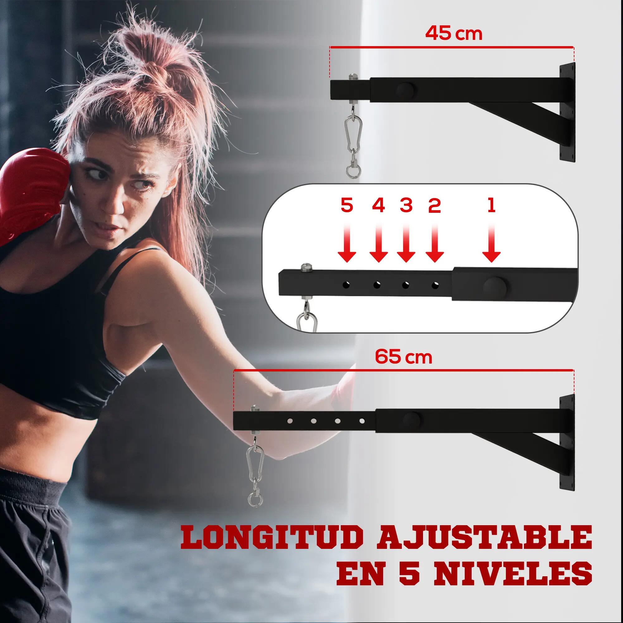 Support mural pour sac de frappe avec distance réglable, crochet pivotant et cha 6/9
