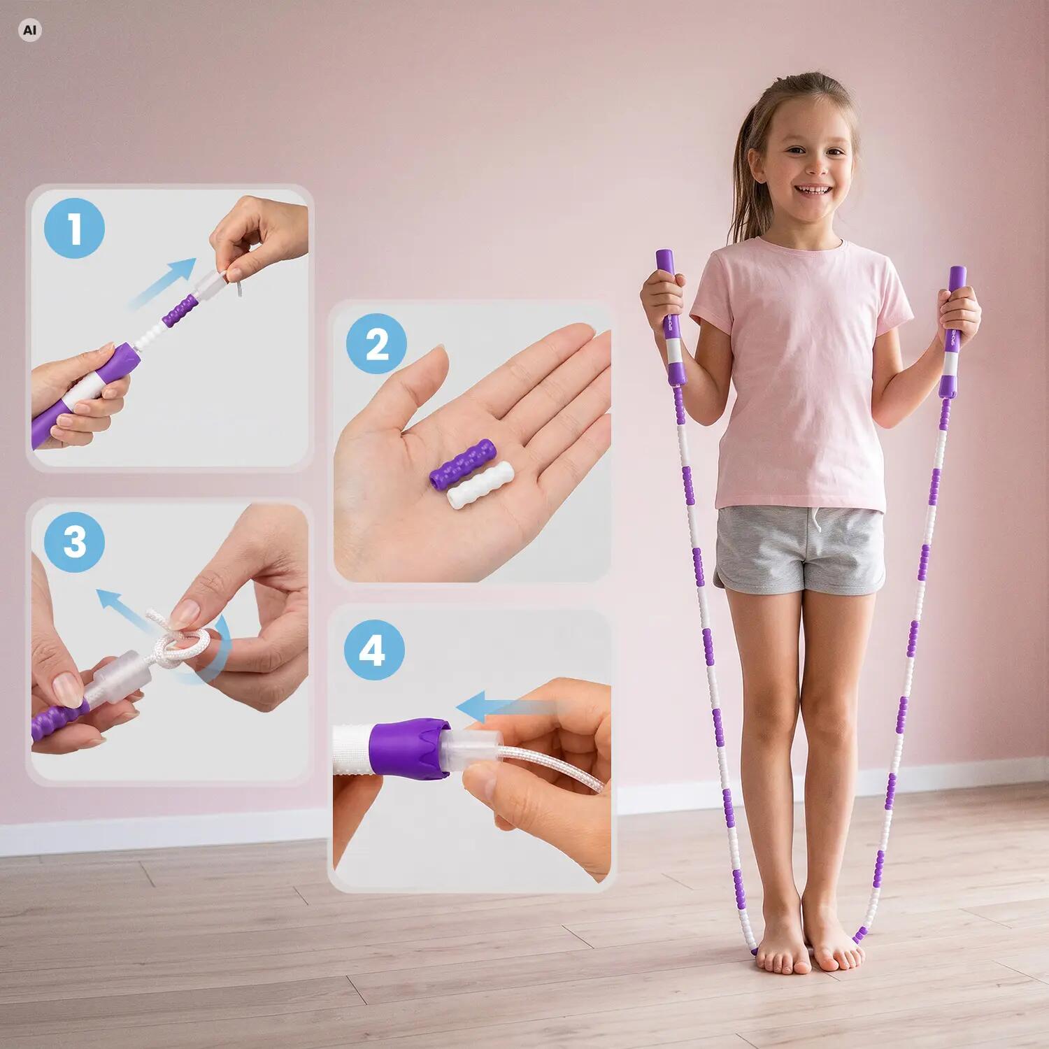 Skakanka koralikowa do ćwiczeń dla dziecka Spokey Daisy 3/8