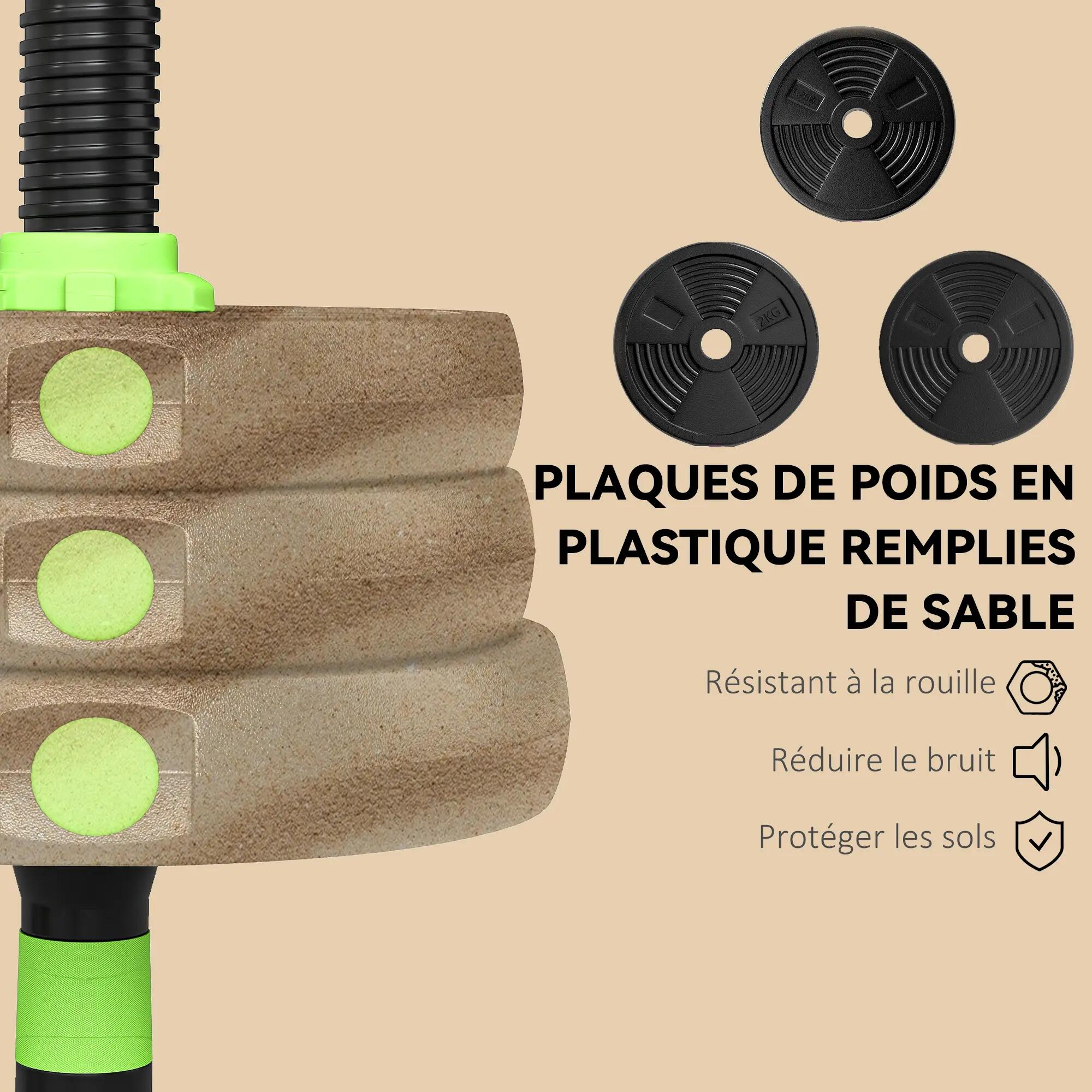 Kit haltères musculation haltères réglables 20 kg 3 en 1, ensemble de poids régl 9/9