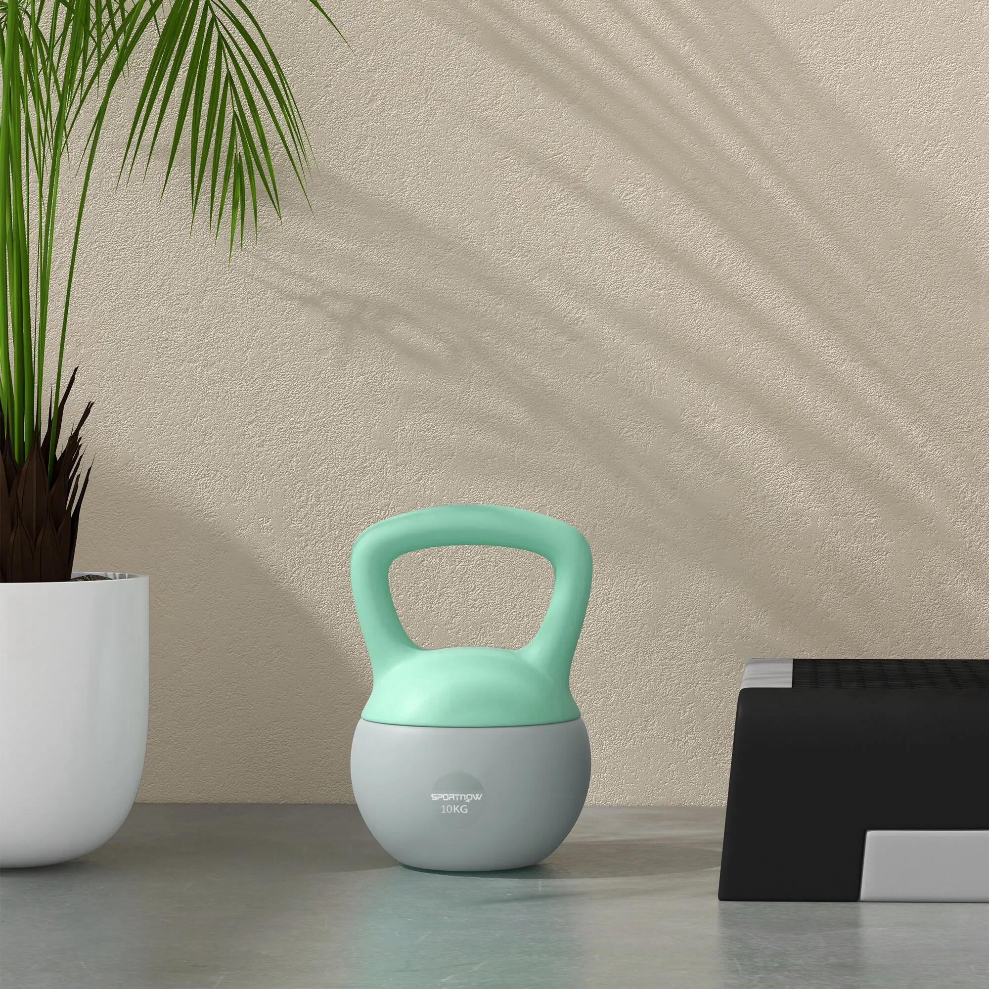 Kettlebell de 10 kg, lestée de sable, avec poignée métallique antidérapante pour 9/9