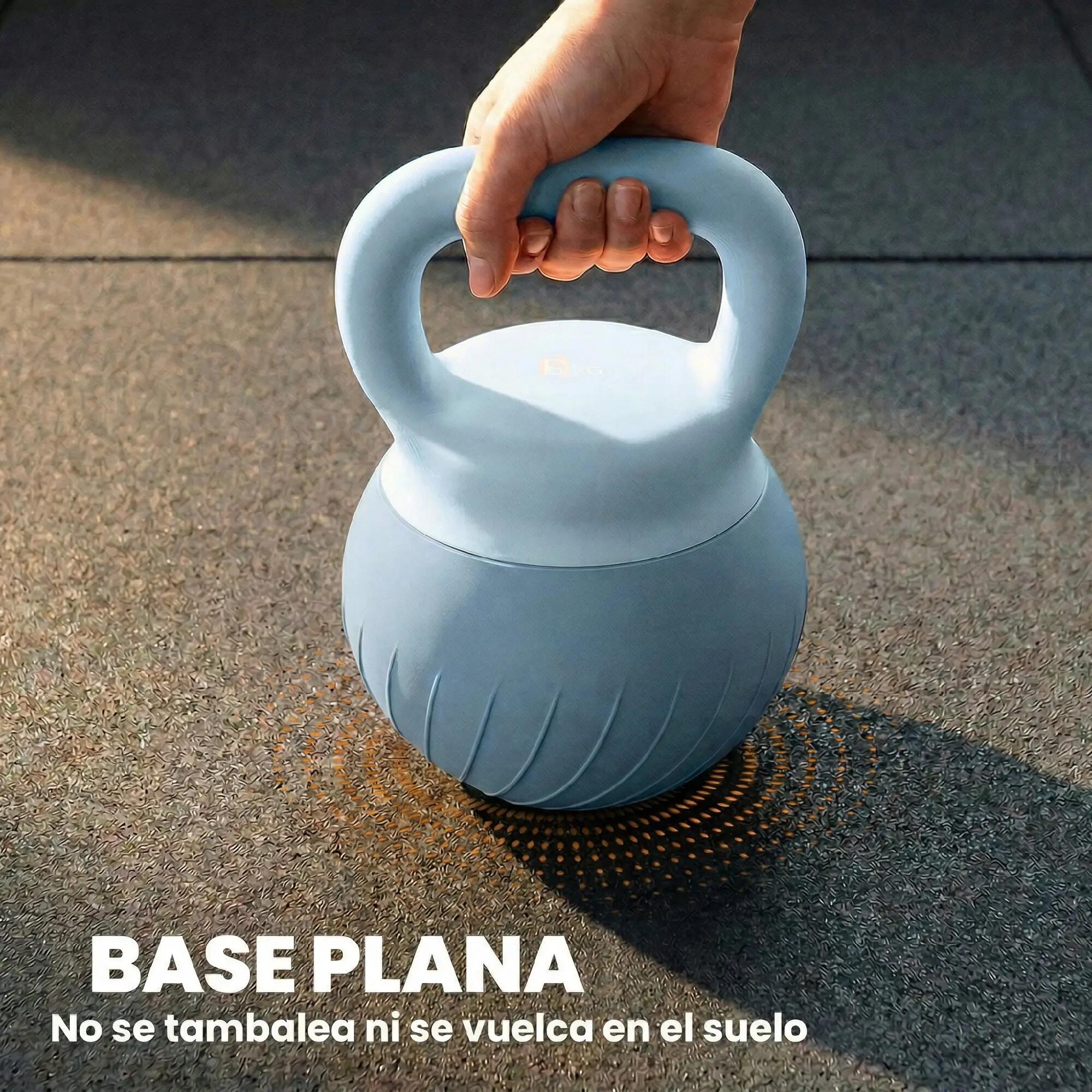 Kettlebell de 6 kg rempli de sable métallique et doté d'une poignée antidérapant 8/9