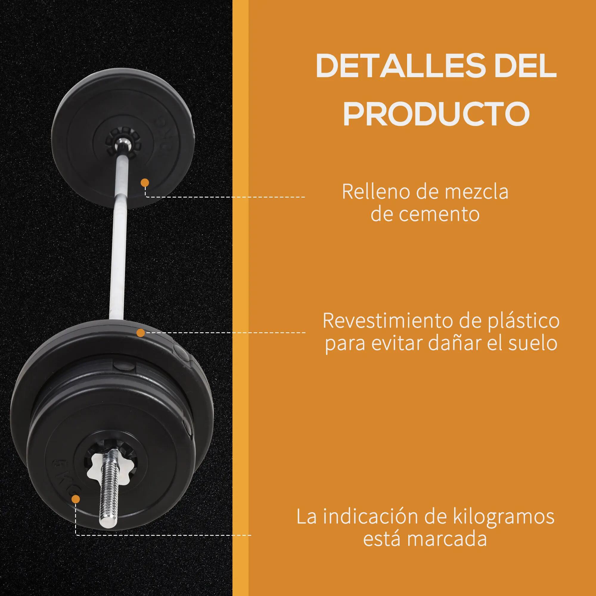 Kit de musculation de 55 kg avec haltères et barre, poids ajustables 2 en 1 avec 9/9