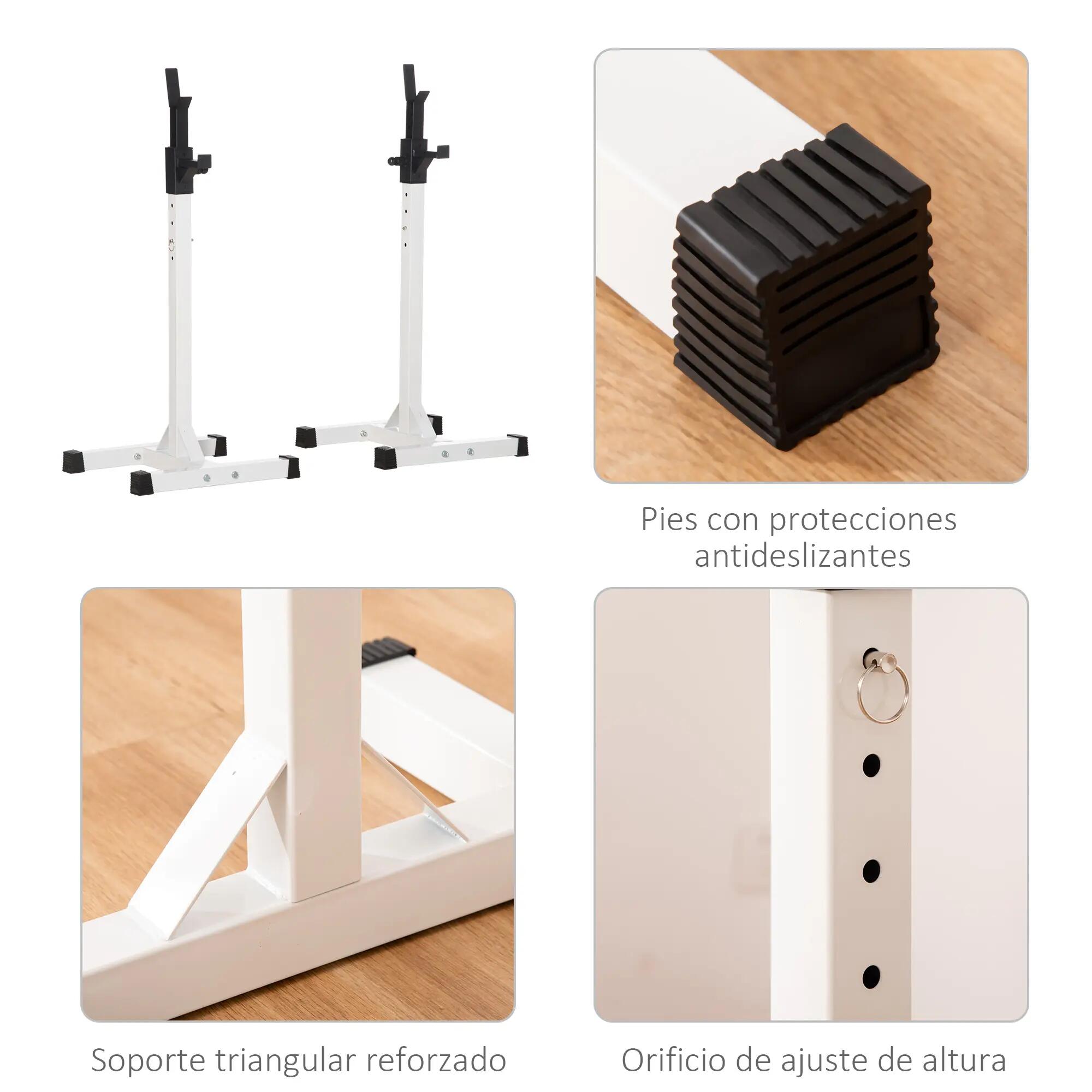Support pour barres de musculation en acier, 12 niveaux de hauteur, charge maxim 7/9