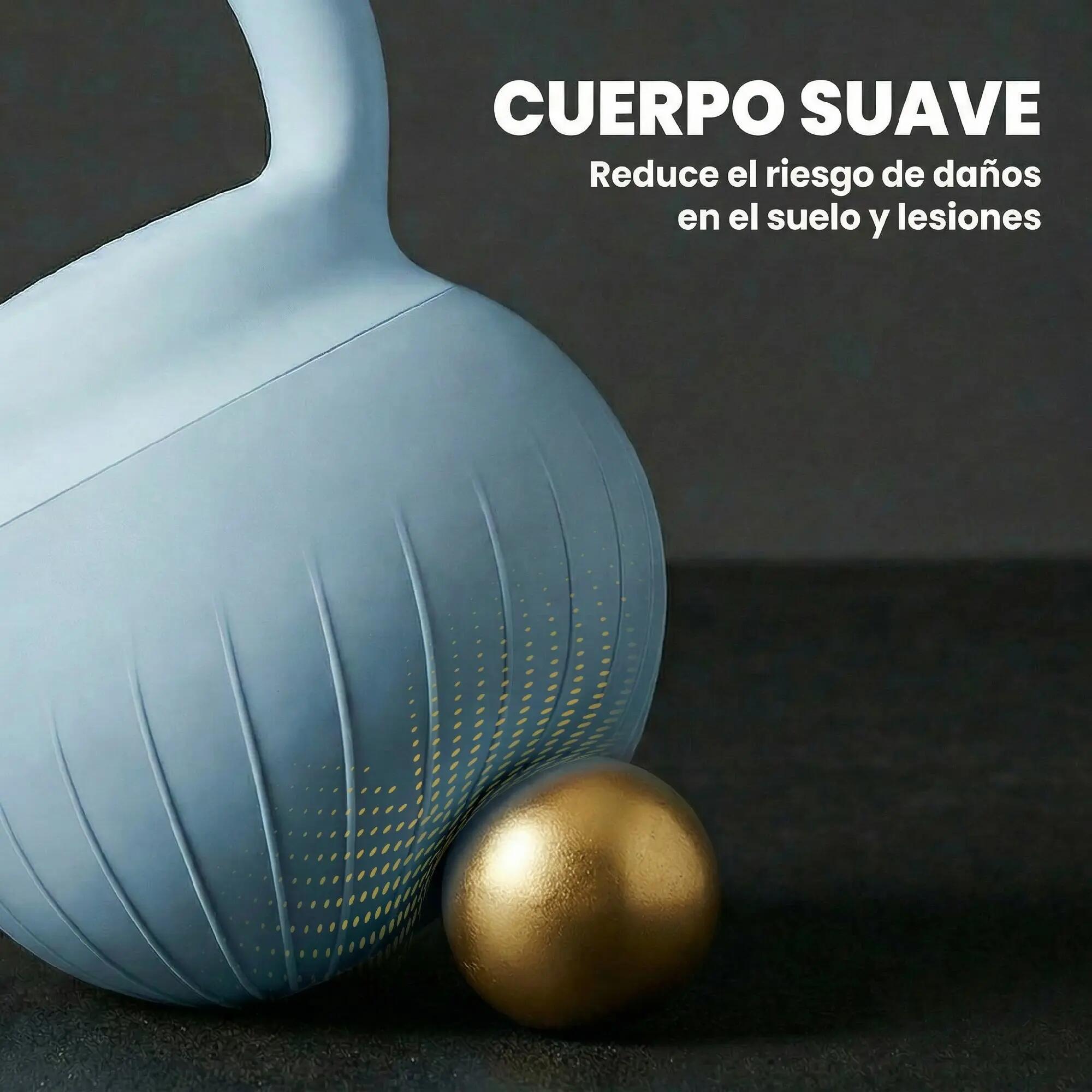 Kettlebell de 6 kg rempli de sable métallique et doté d'une poignée antidérapant 6/9