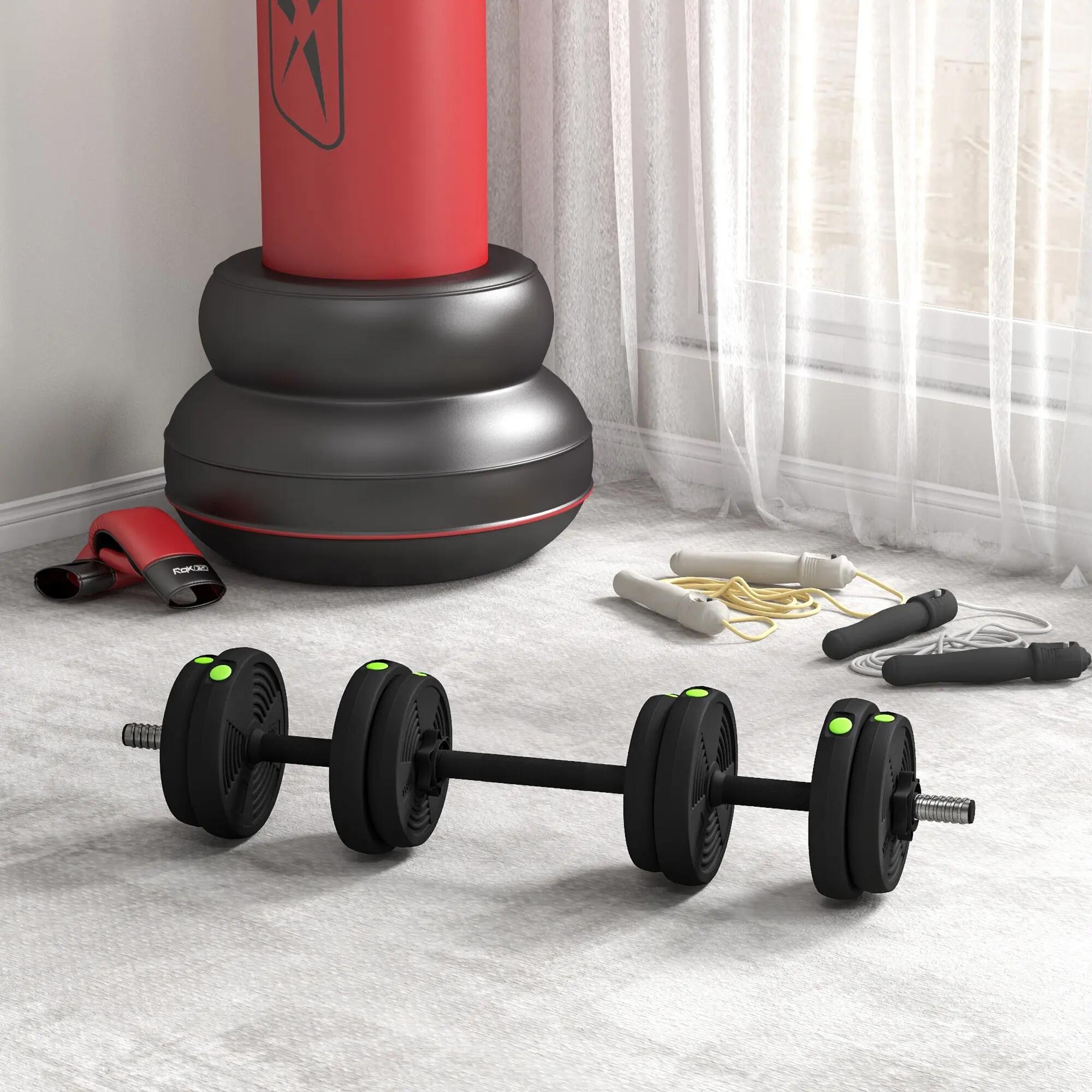 Haltères 2 en 1 réglables - haltères libres 15 Kg - barres incluses 2/5