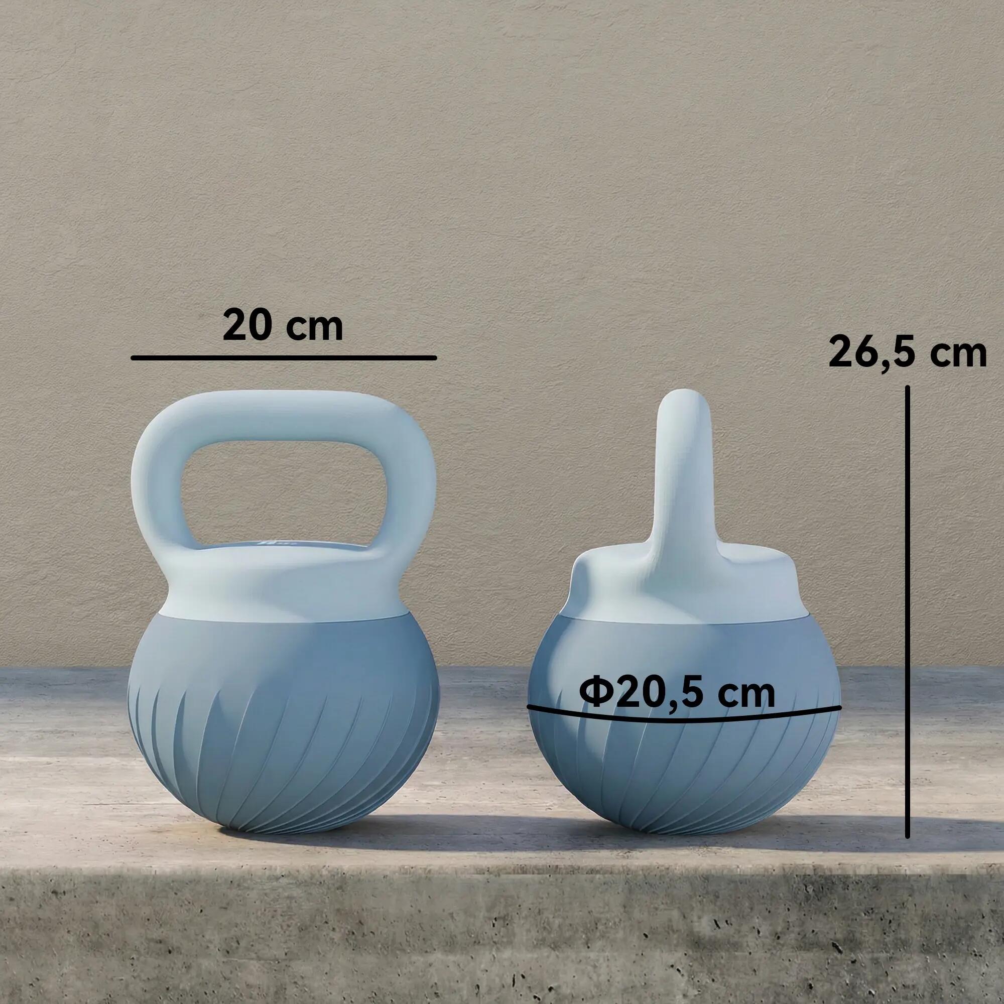 Kettlebell de 6 kg rempli de sable métallique et doté d'une poignée antidérapant 5/9