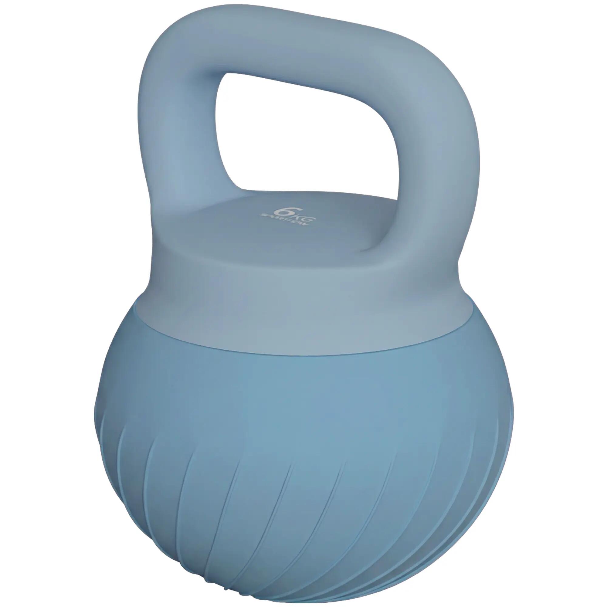 Kettlebell de 6 kg rempli de sable métallique et doté d'une poignée antidérapant 2/9