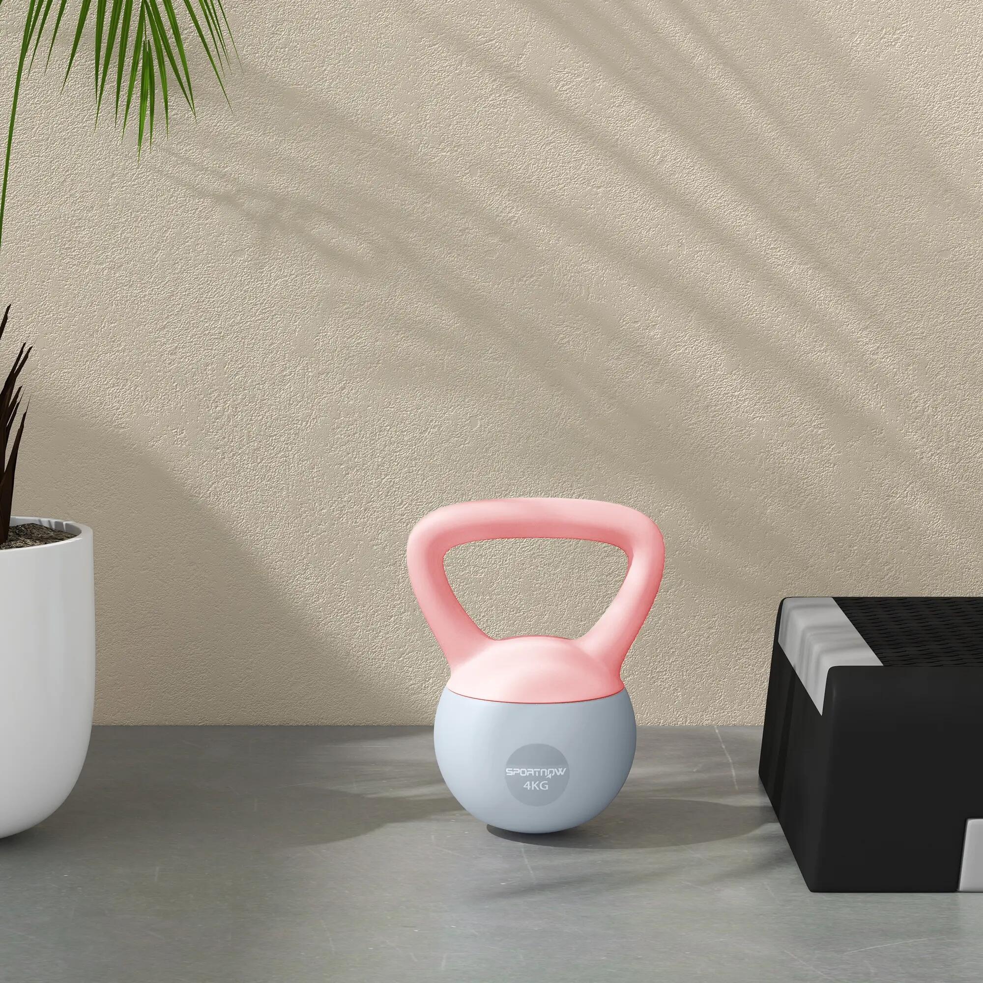 Kettlebell de 4 kg rempli de sable métallique et doté d'une poignée antidérapant 9/9