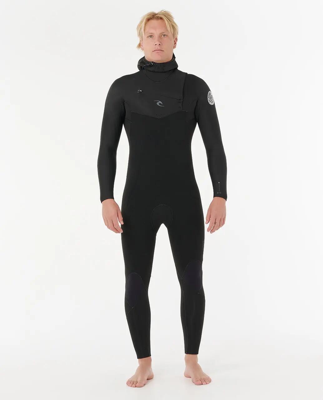 Surfwetsuit Heren Dawn Patrol 6/4 mm met capuchon met borstrits - Noir 1/6