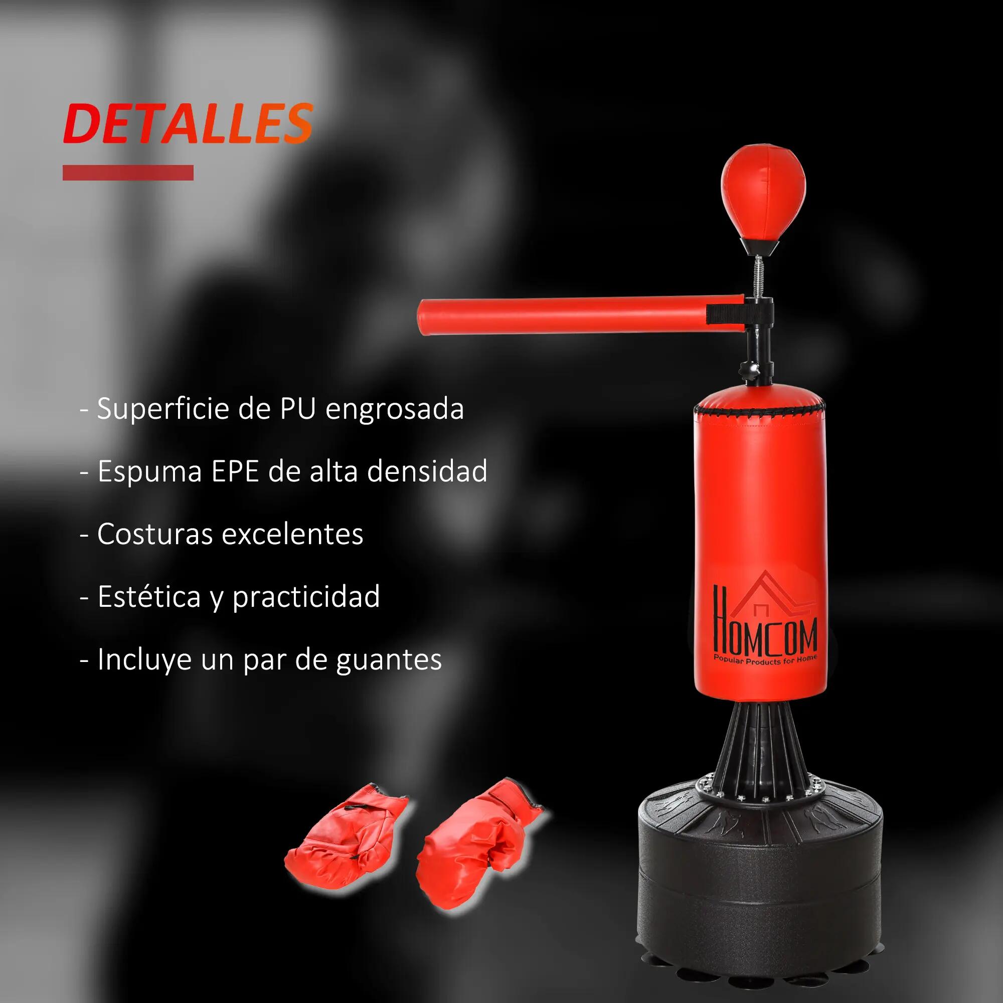 Sac de frappe autoportant avec Speed Ball et barre rotative à 360° 88 x 48 x 155 7/9