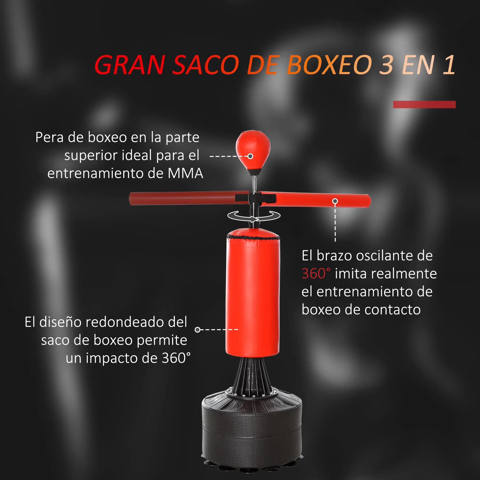 Sac de frappe autoportant avec Speed Ball et barre rotative à 360° 88 x 48 x 155 6/9