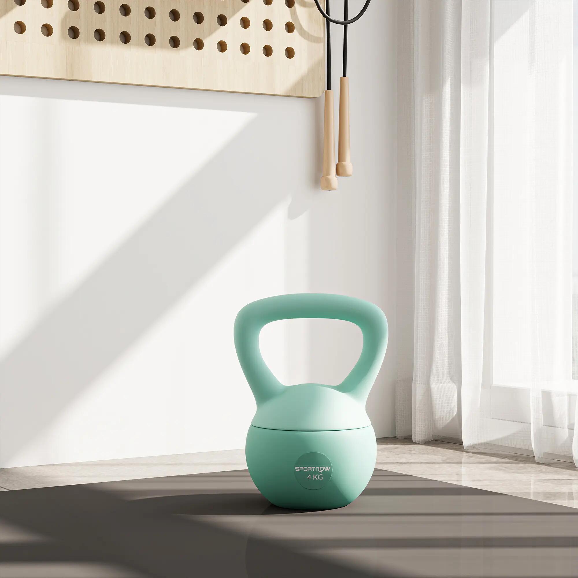 Kettlebell de 4 kg rempli de sable métallique avec poignée antidérapante pour l' 9/9